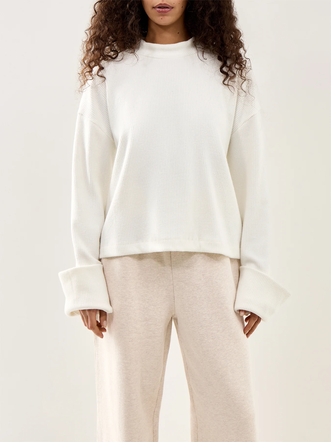 Mahlin Wide Cuff Jumper Cream - Image 4