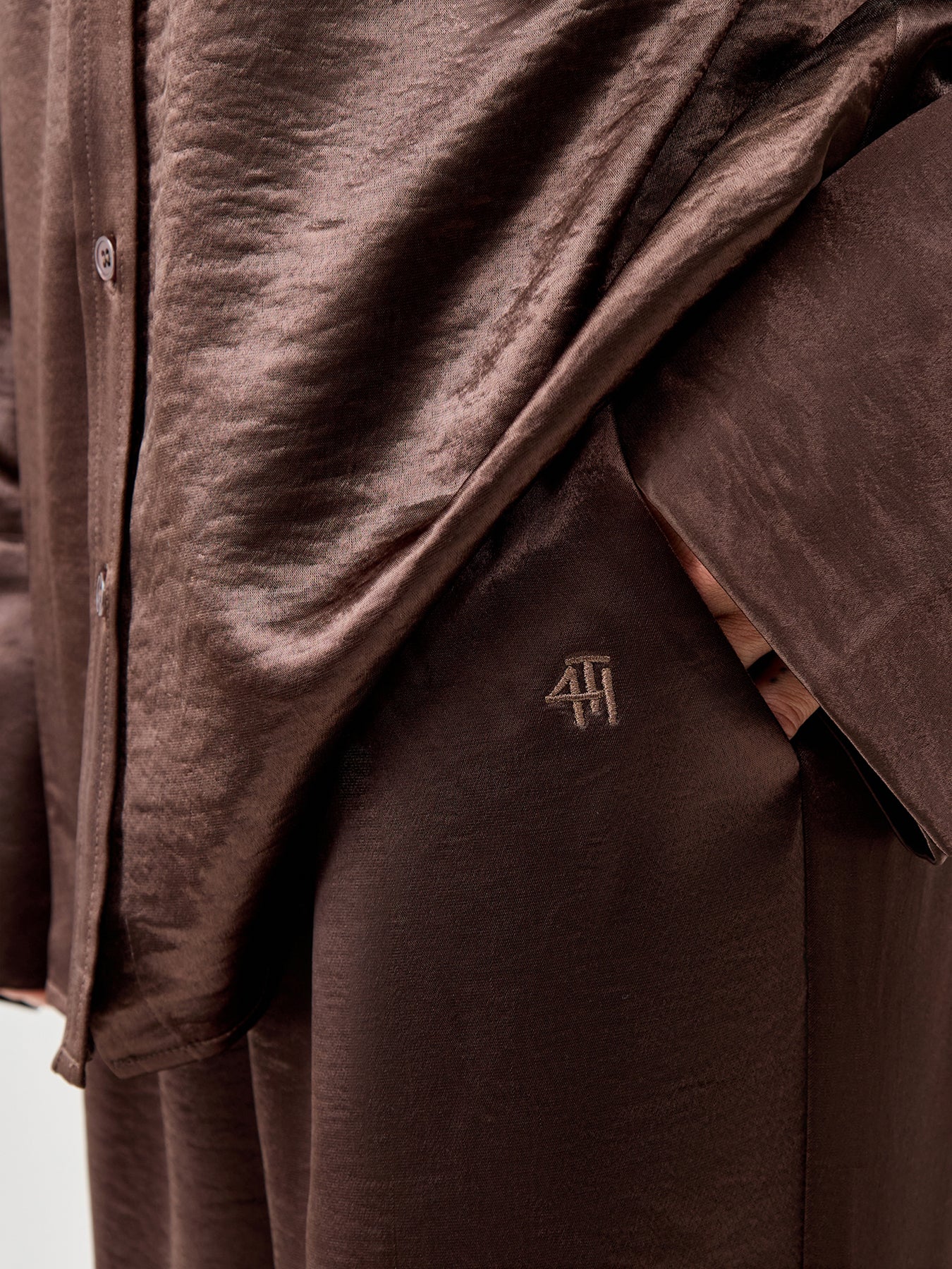 Zelda Satin Trouser Brown - Image 3