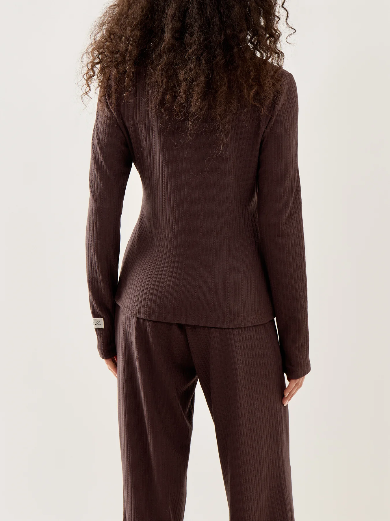 Zoey Cinched Waist Top Brown - Image 5