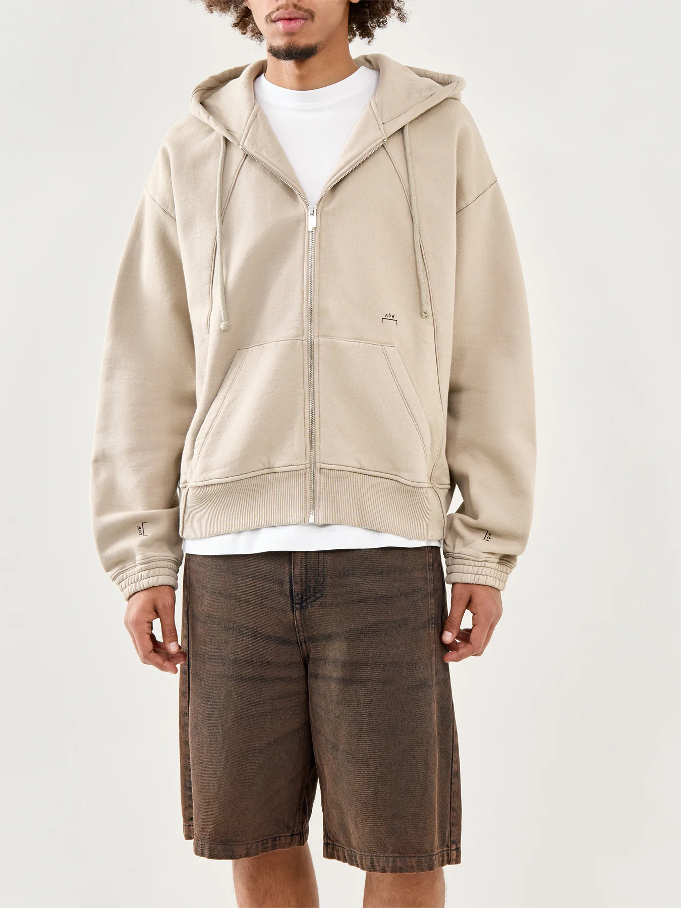 Millbank Zip Hoodie Beige - Image 4