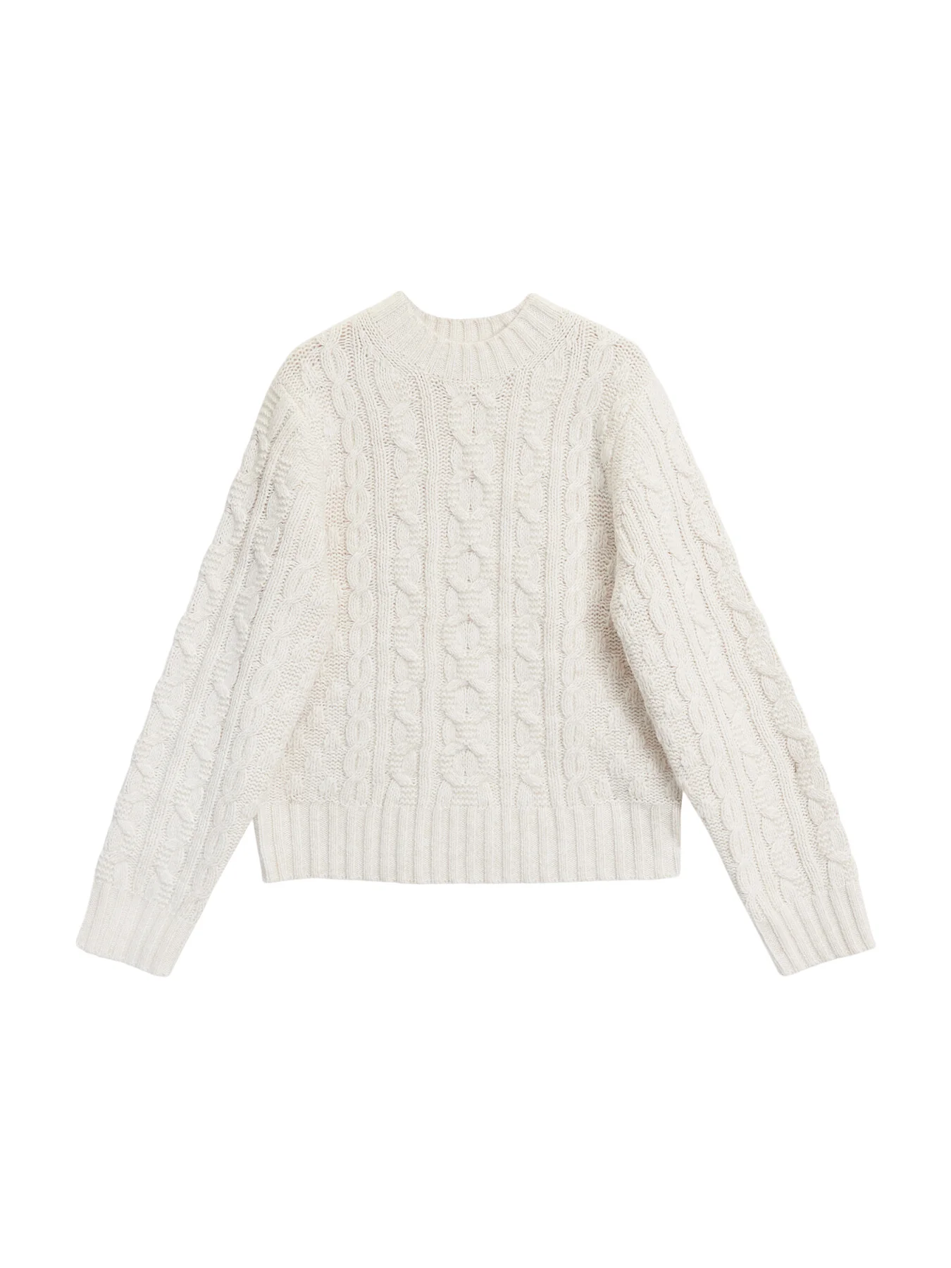 Cable Crew Neck Jumper Cream