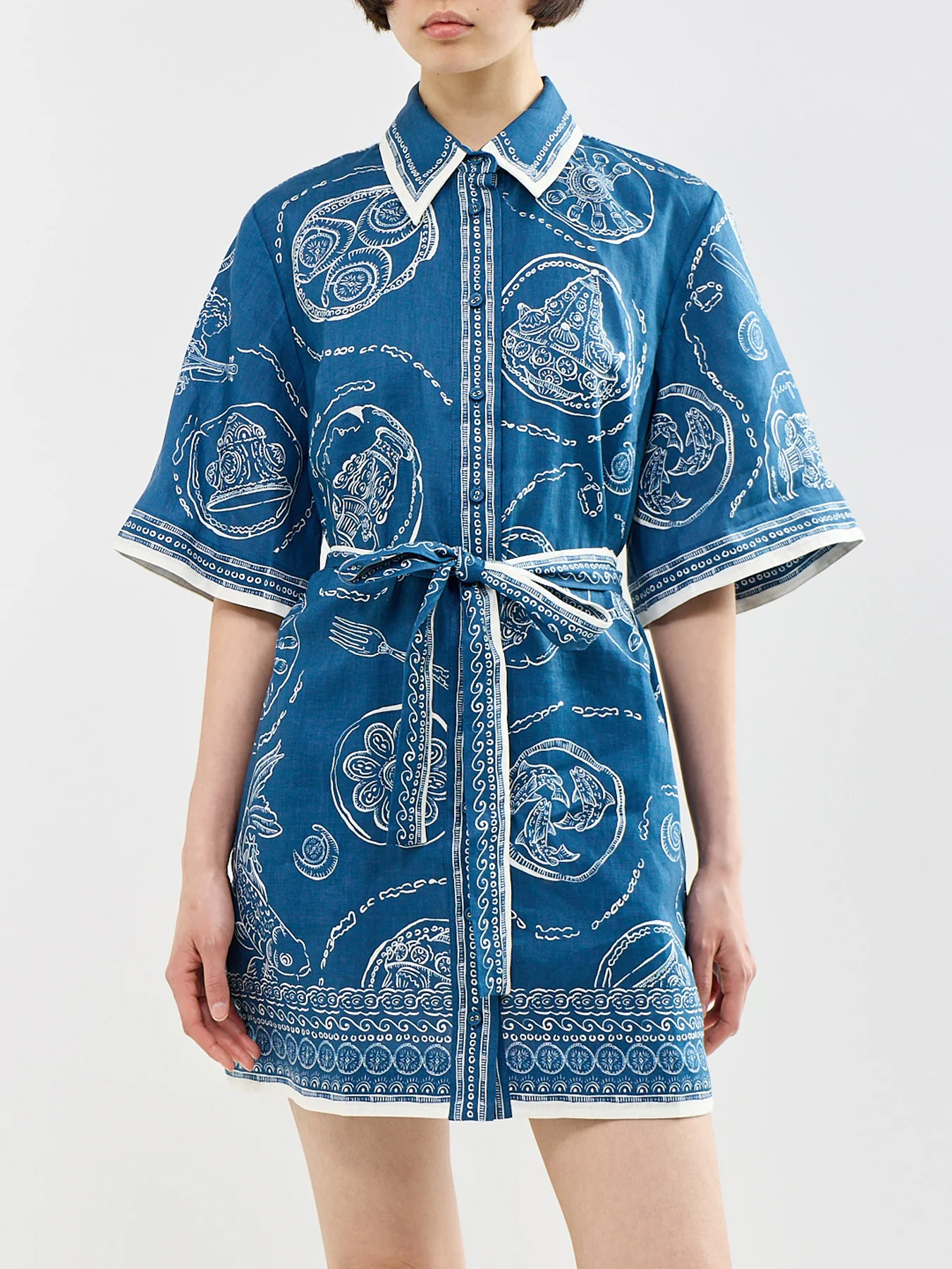 Lucky Mini Shirt Dress Blue - Image 4