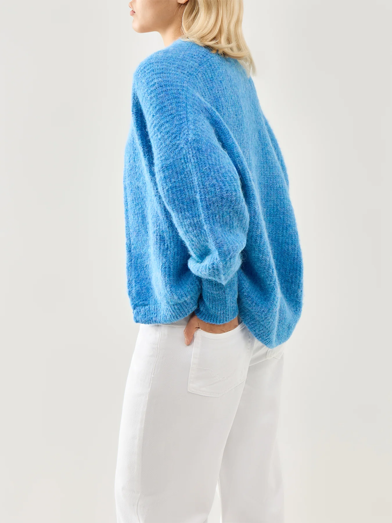 East Cardigan Celeste Chine Blue - Image 5