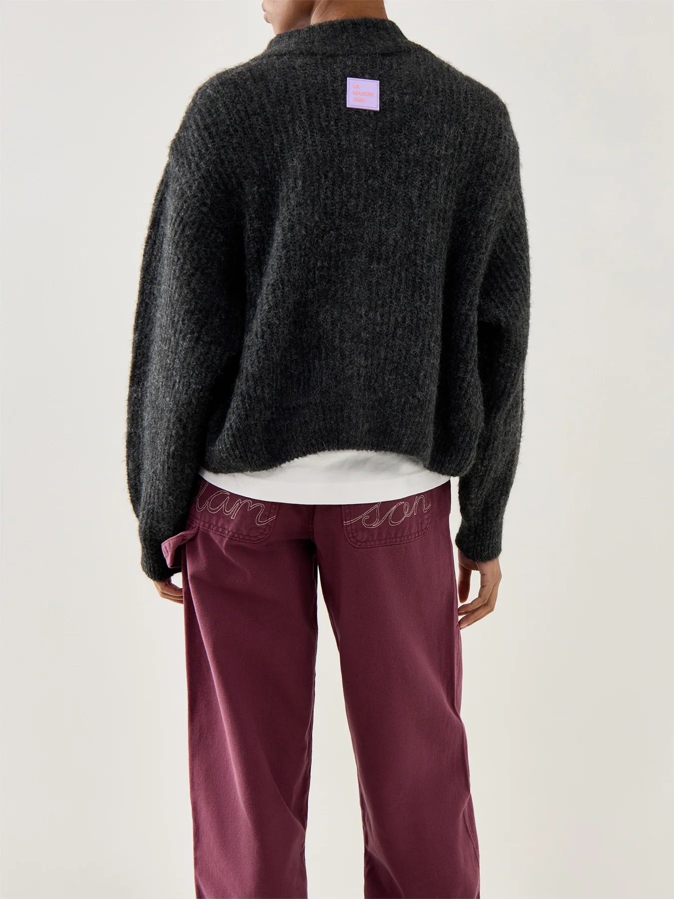 East Cardigan Charcoal Melange Black - Image 5