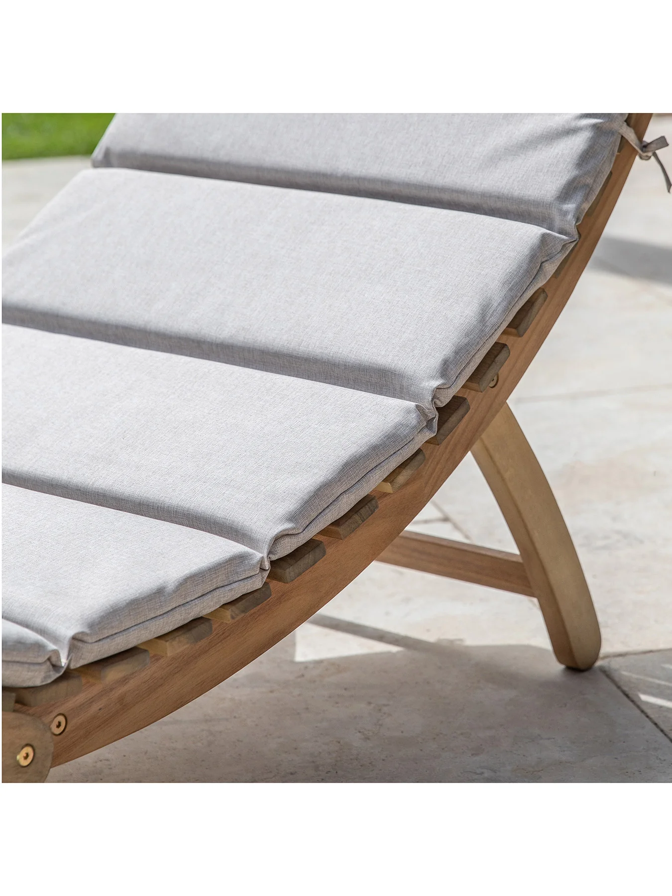 Ammos Foldaway Acacia Sunlounger - Image 3