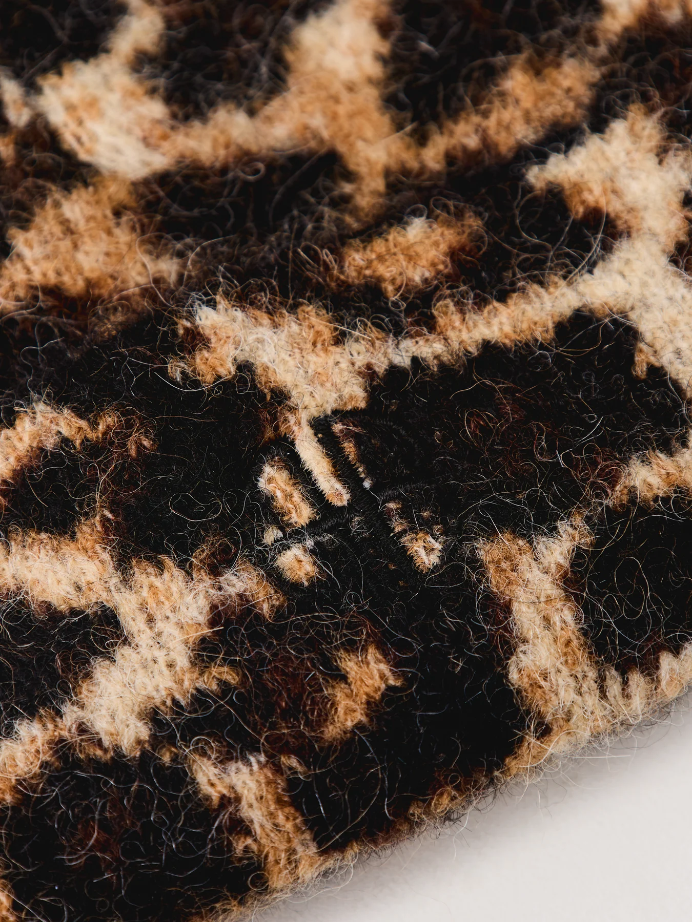 Elia Beanie - Black And Brown Leopard Leopard - Image 3
