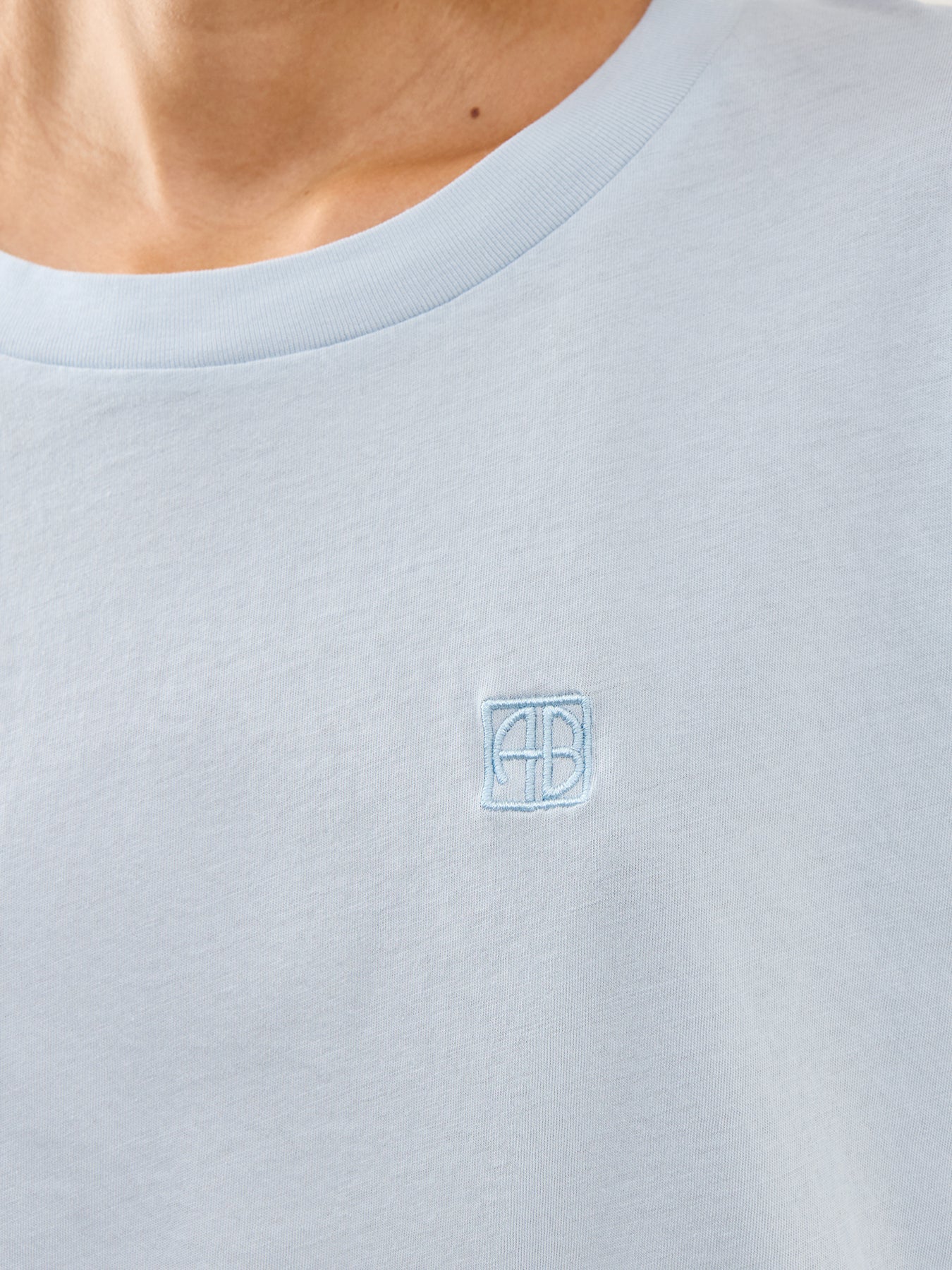 Monogram Cropped Jersey Tee Blue - Image 3