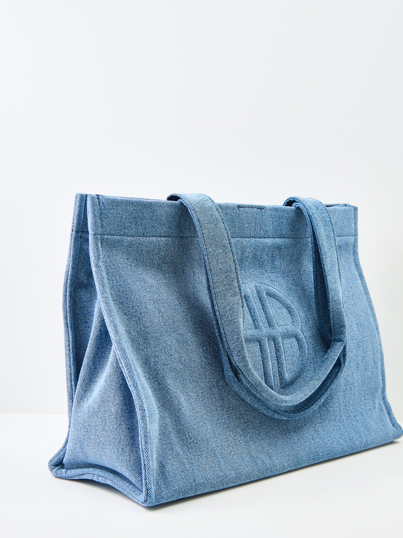 Lara Cotton Tote Bag Blue - Image 3