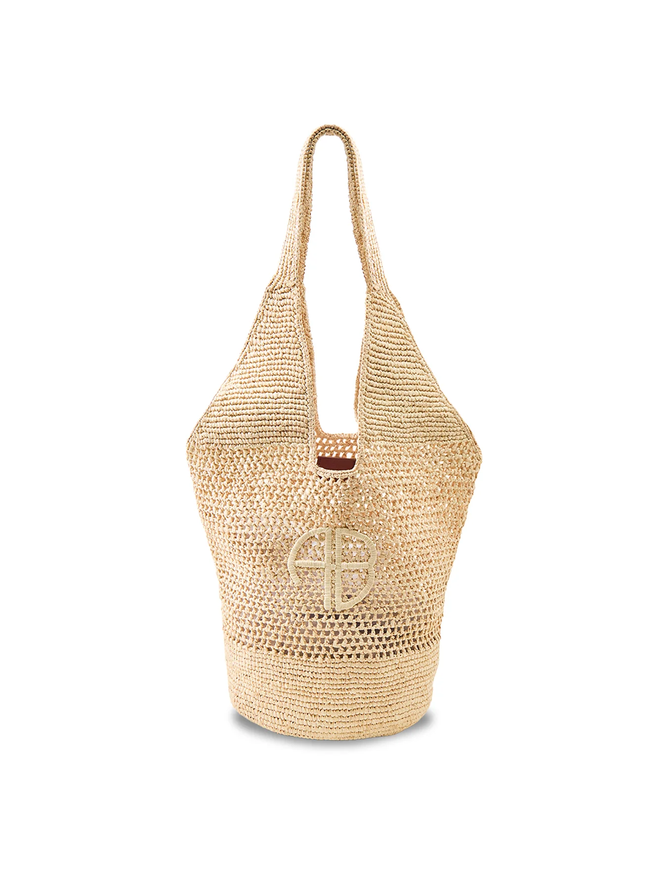 Leah Logo Hobo Bag Natural