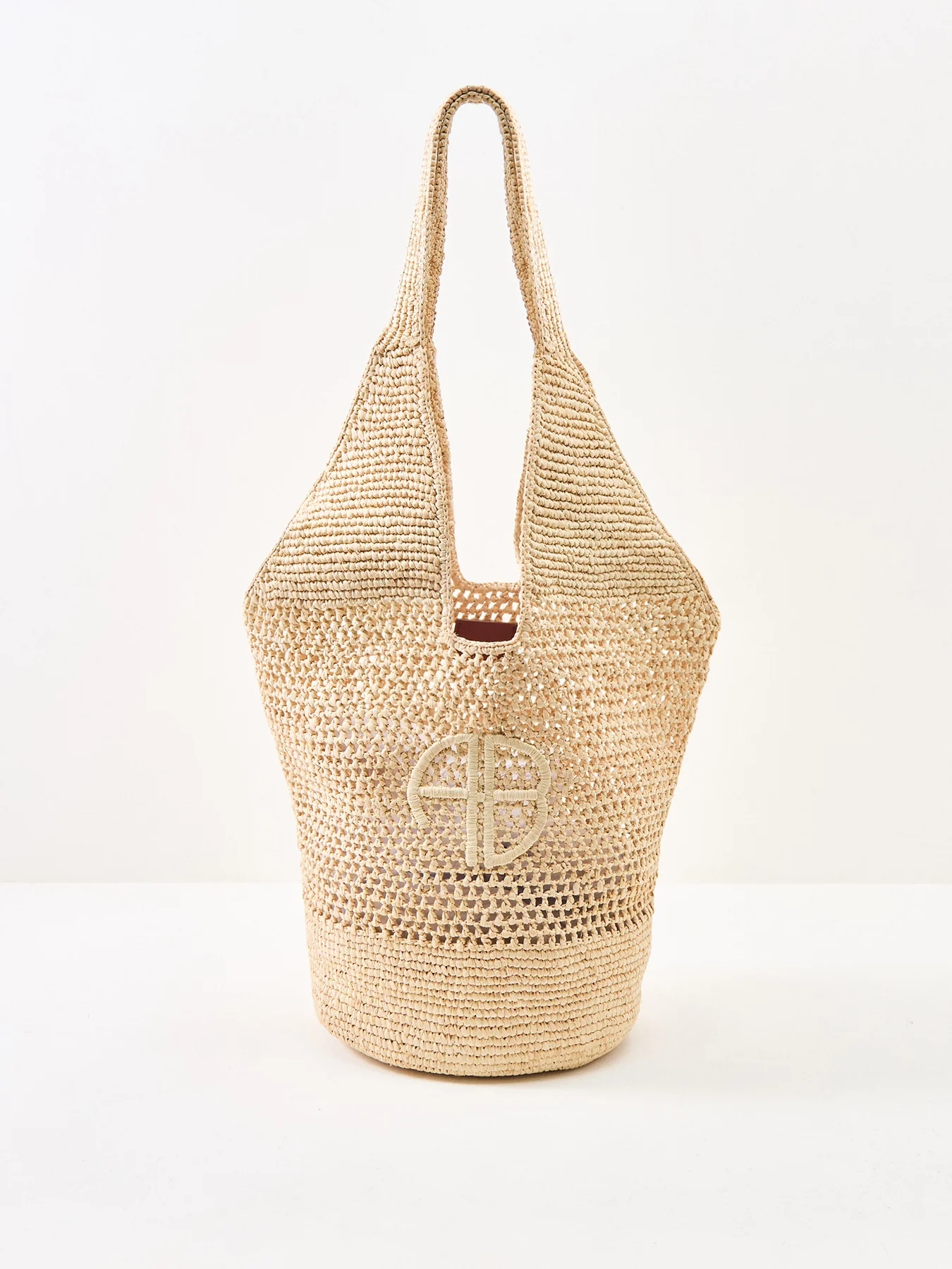 Leah Logo Hobo Bag Natural - Image 6