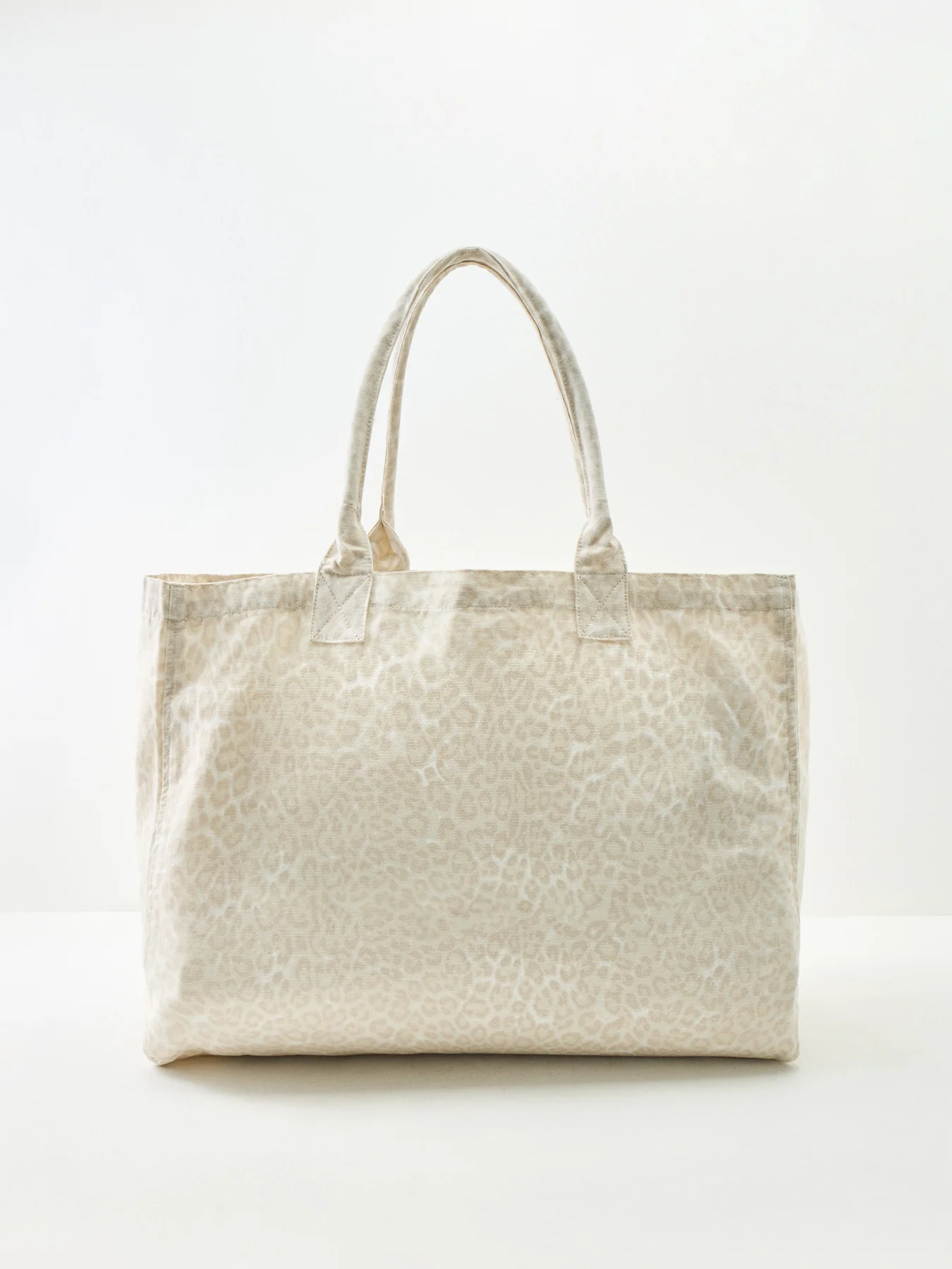 Leo Canvas Tote - Washed White Leopard - Image 3