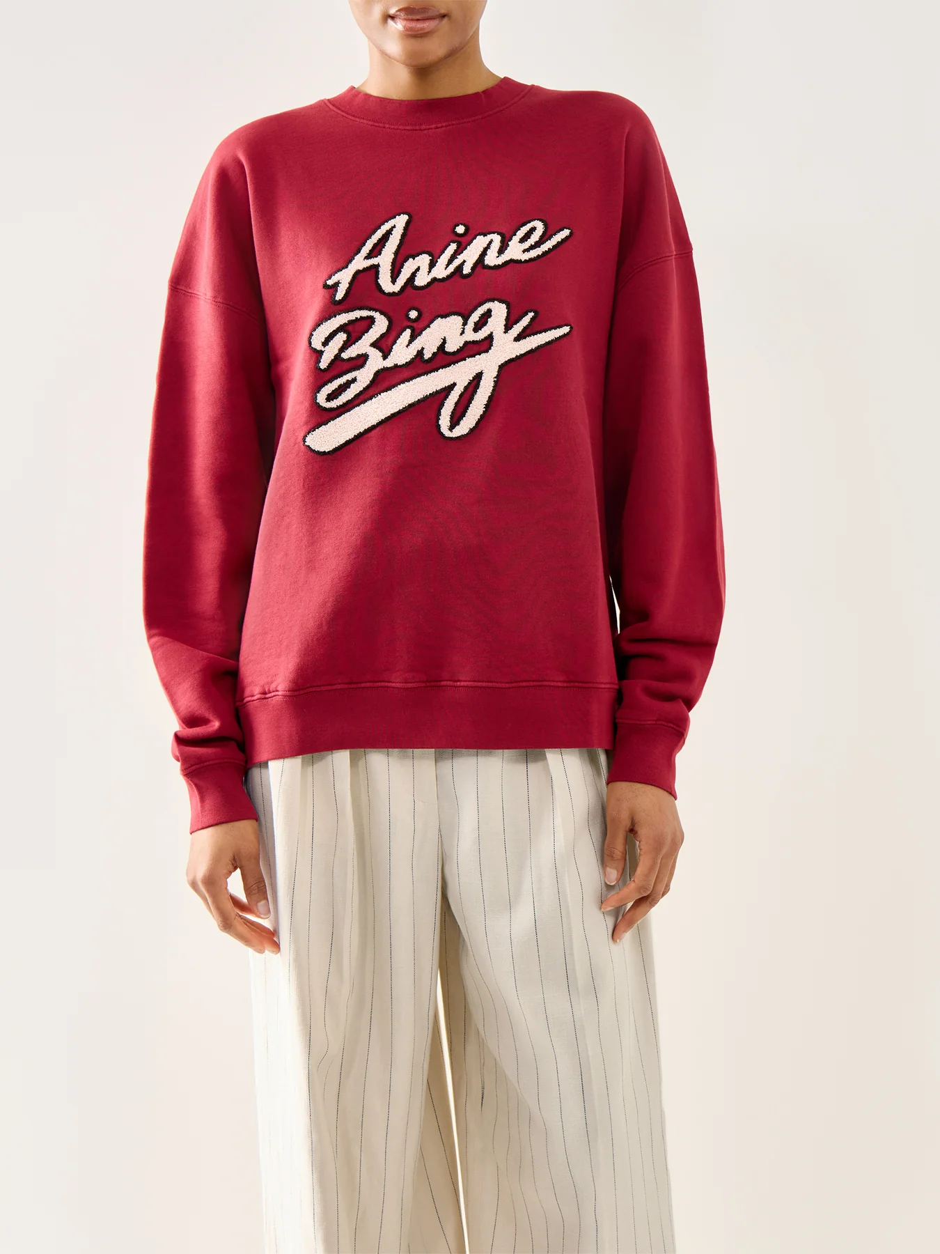 Miles Chenille Signature Sweatshirt Red - Image 4