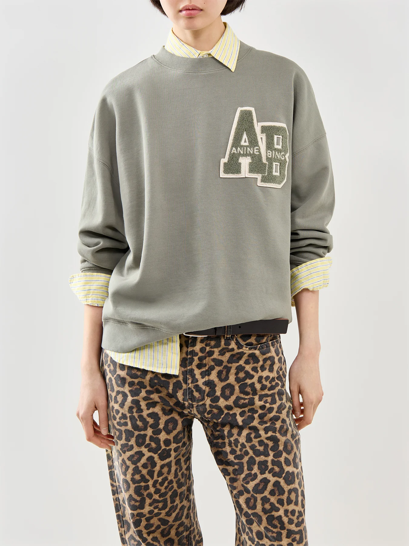 Miles Letterman Sweatshirt Grey - Image 4