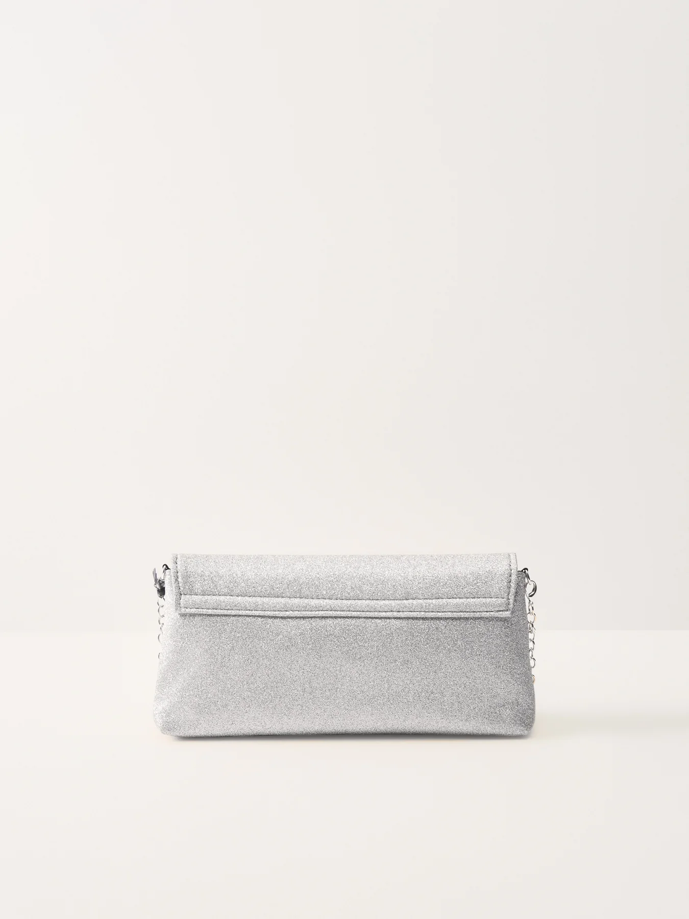 Glitter Foldover Clutch Silver - Image 3