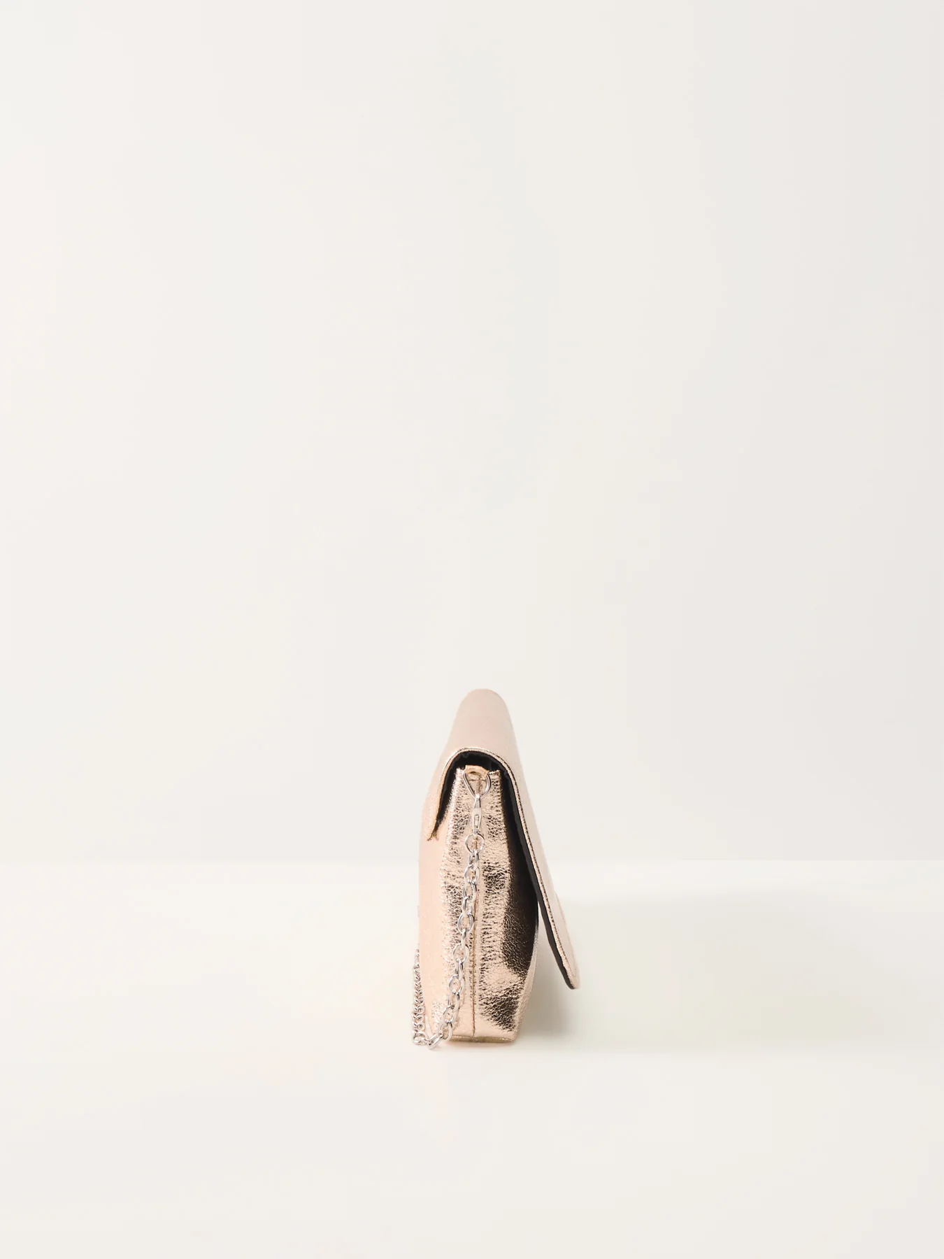 Metallic Foldover Clutch Silver - Image 4