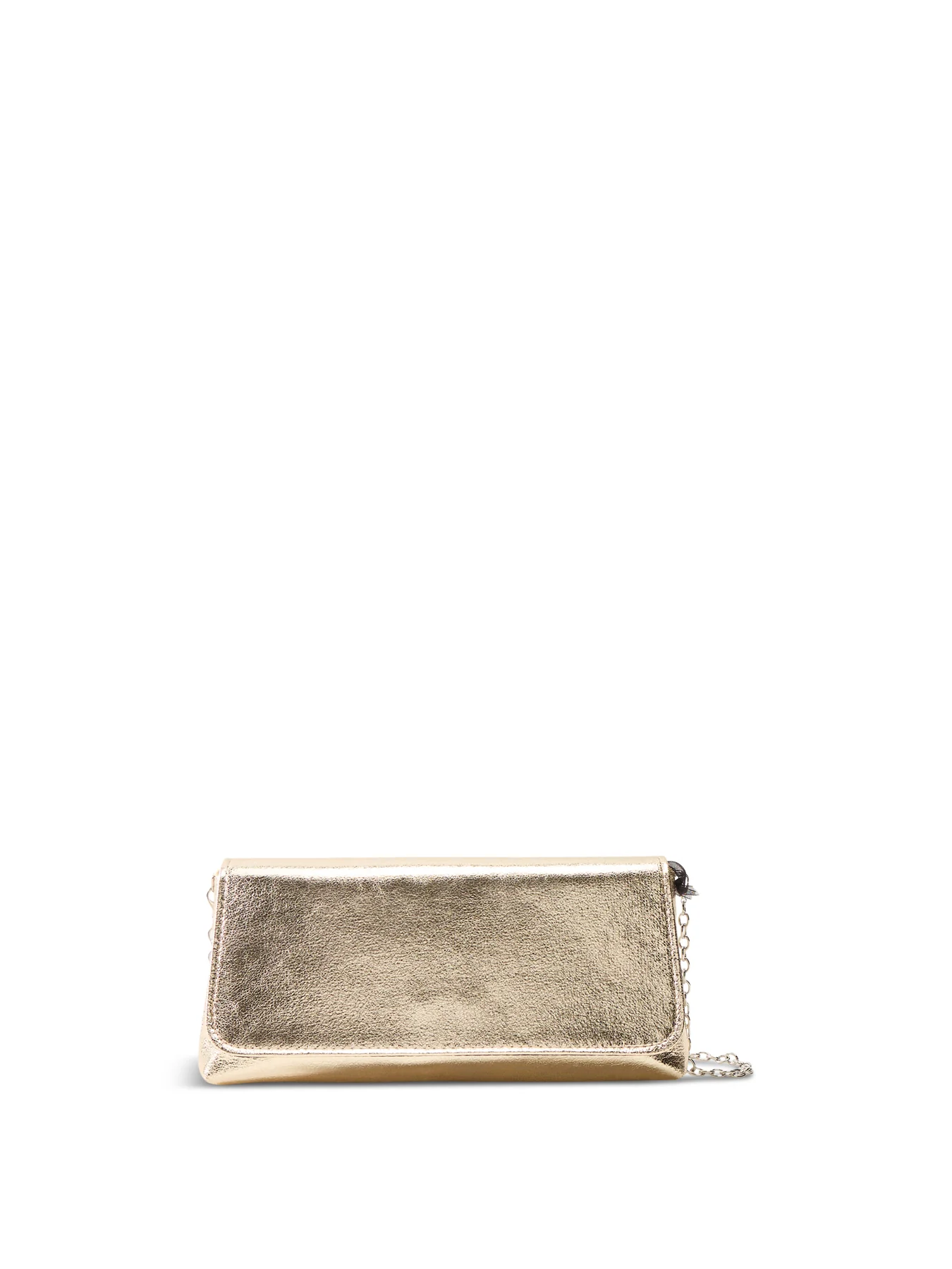 Metallic Foldover Clutch Gold