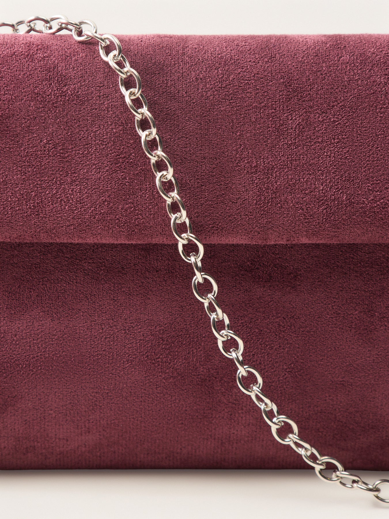 Suede Foldover Clutch Red - Image 4