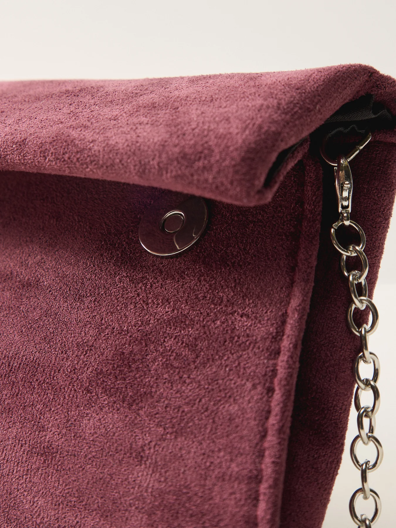 Suede Foldover Clutch Red - Image 5