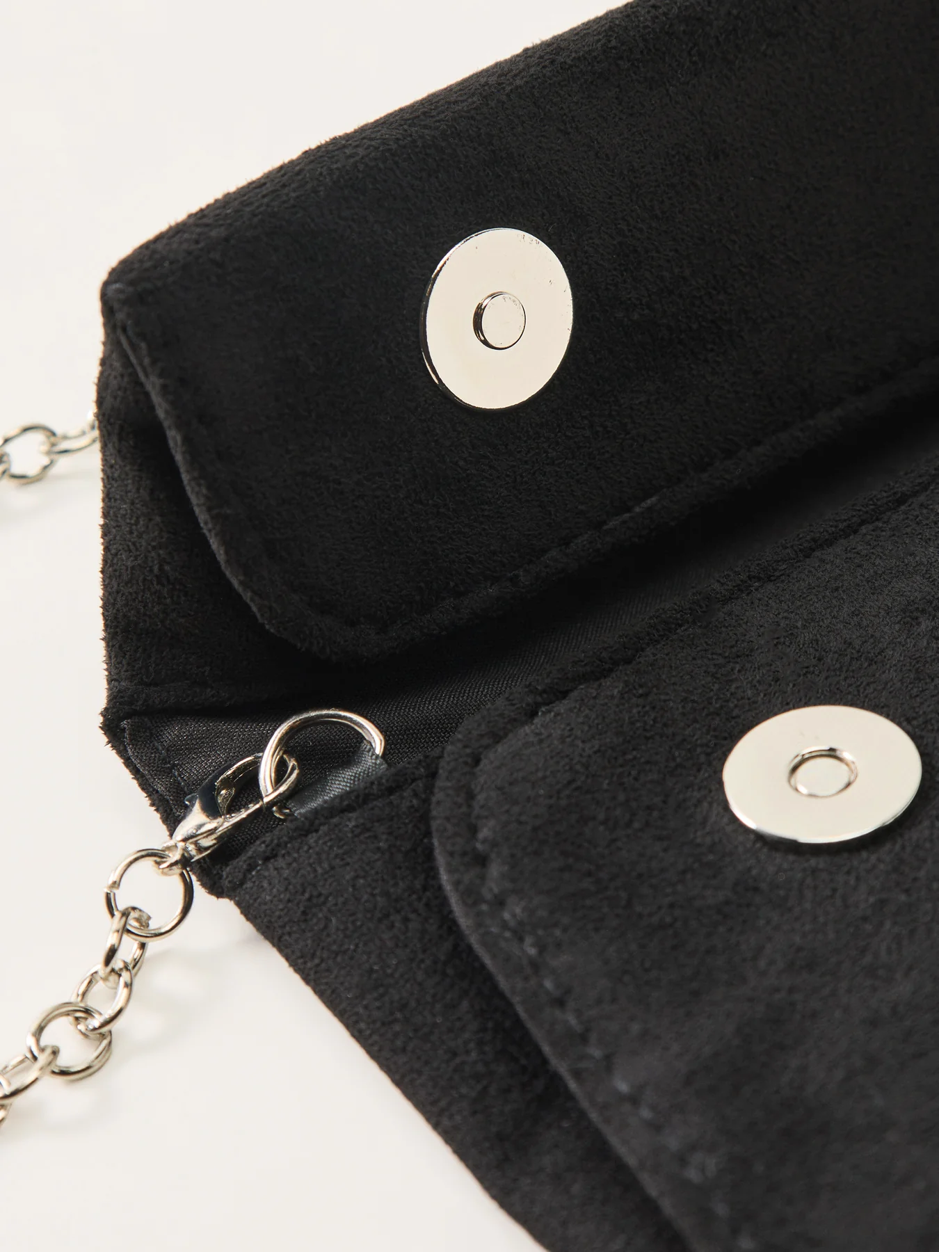 Suede Foldover Clutch Black - Image 4
