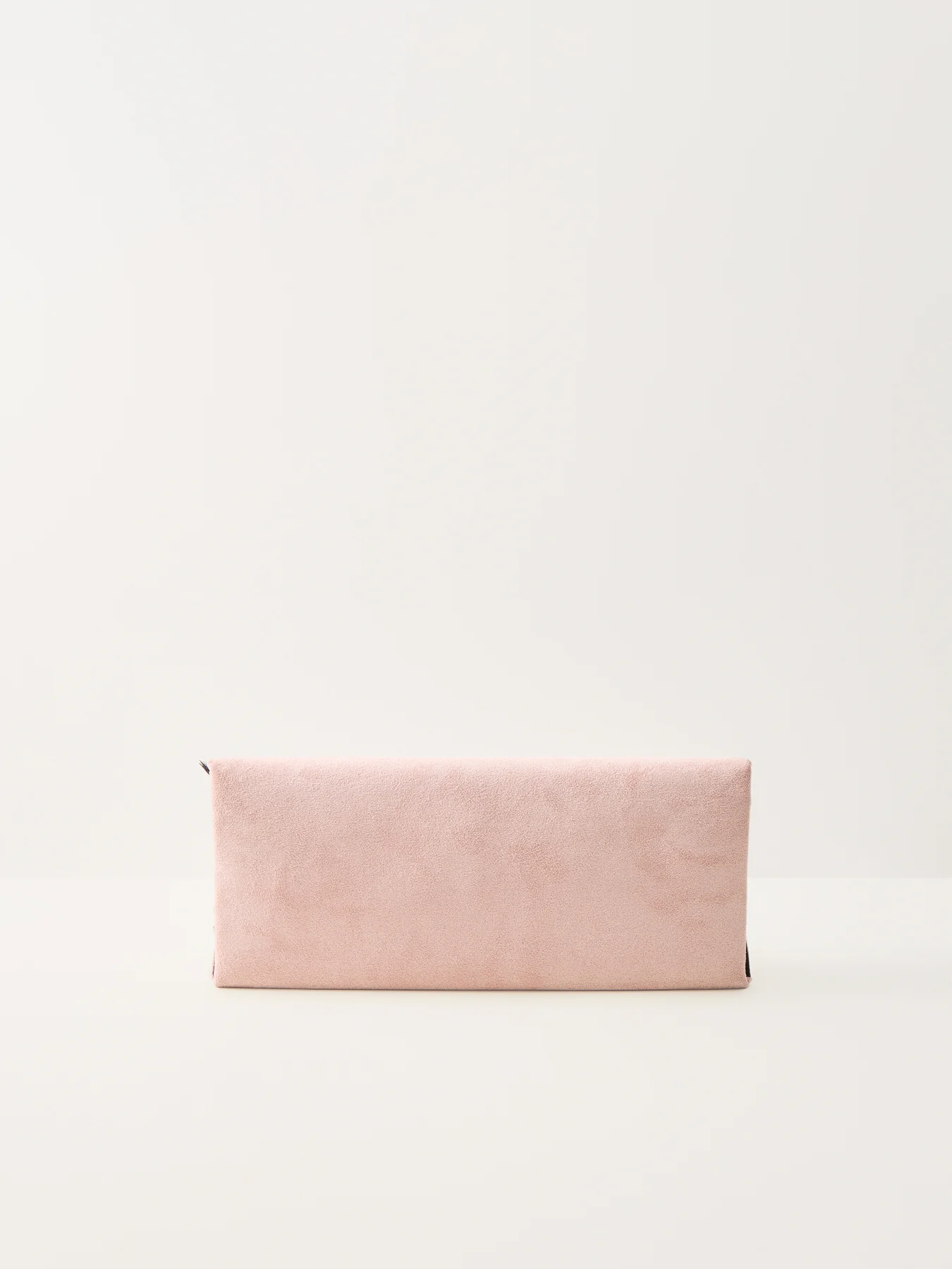 Suede Foldover Clutch Beige - Image 3