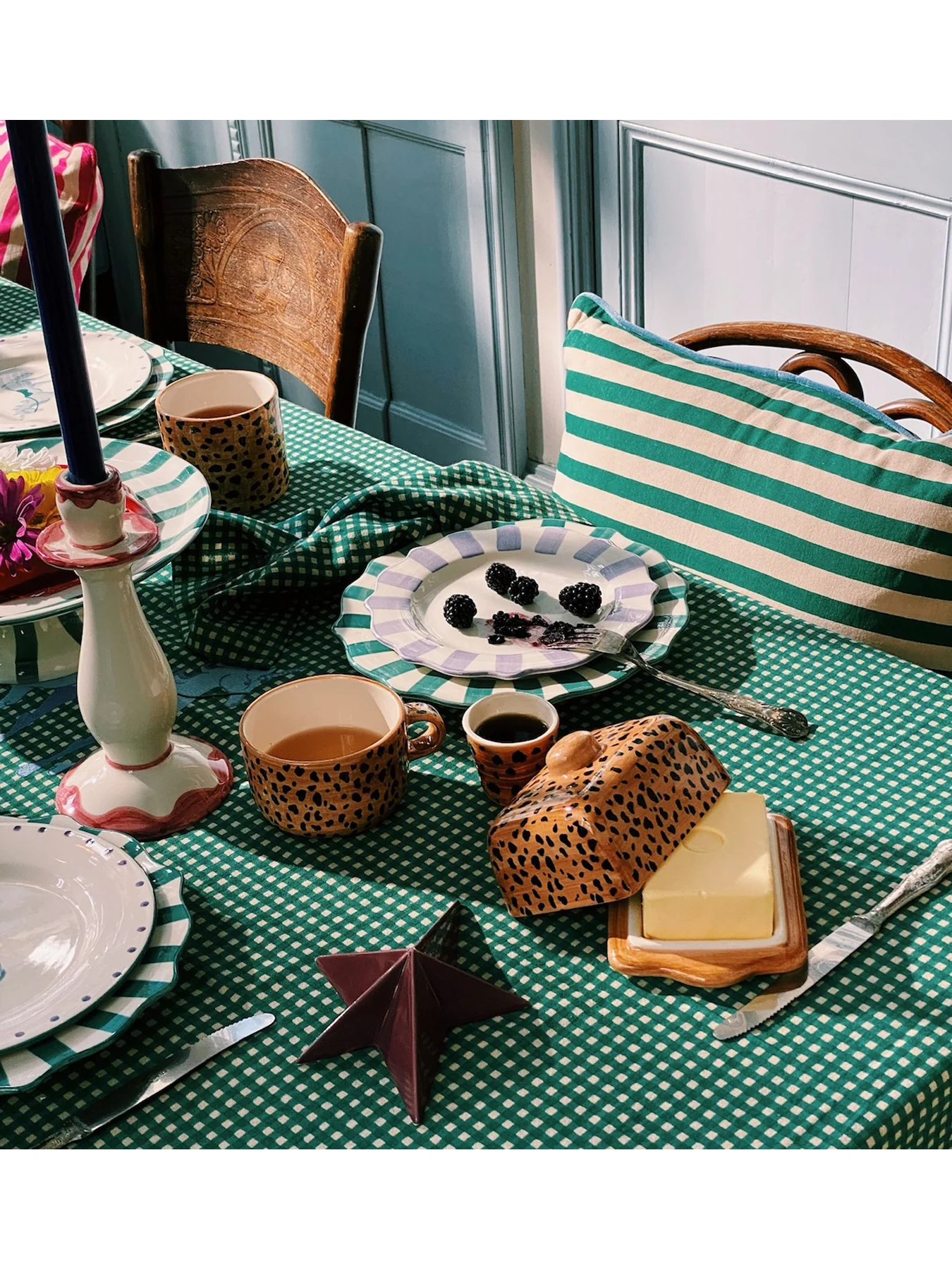 Brown Leopard Print Butter Dish - Image 4