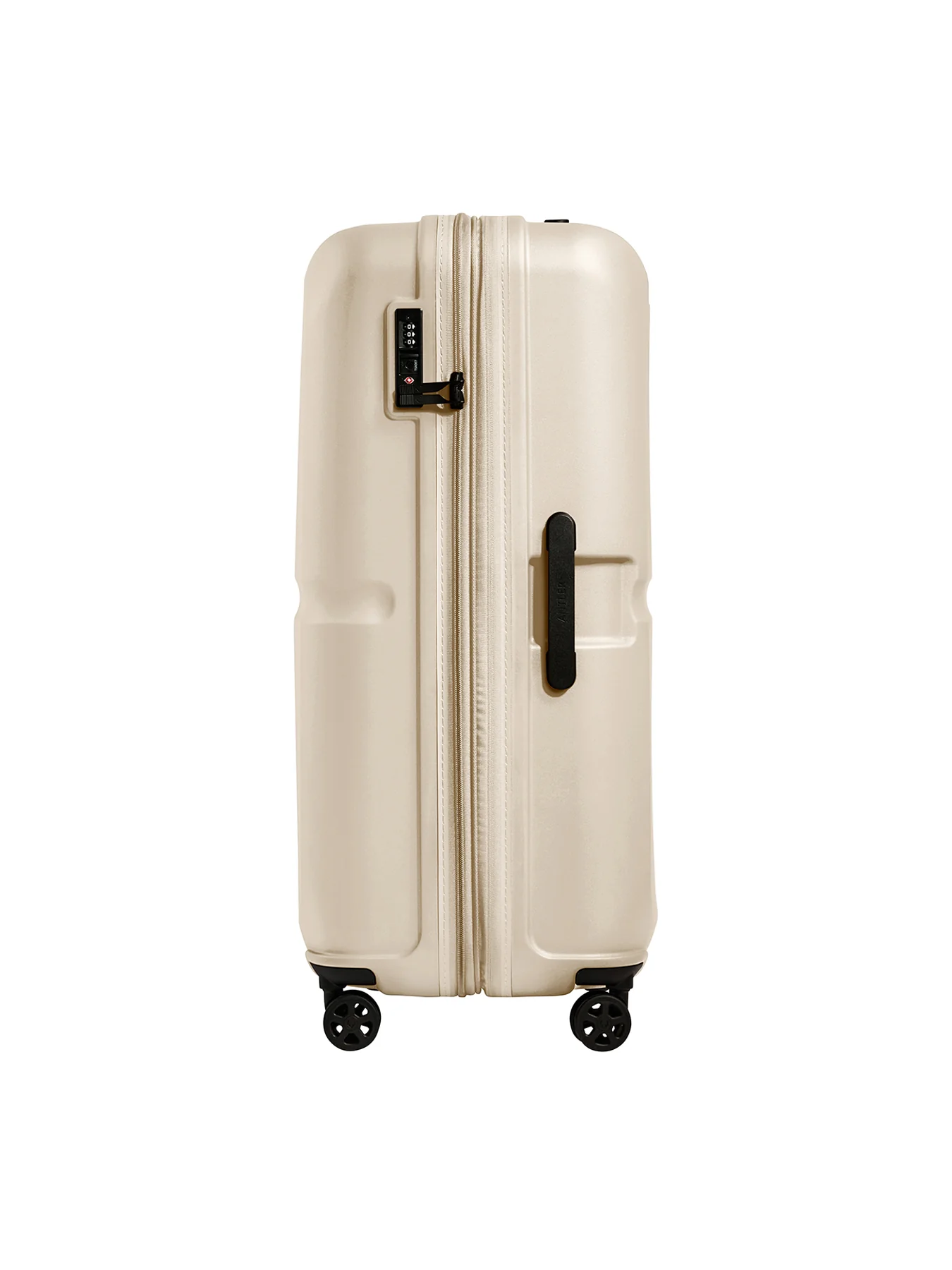 Single Stripe Large Expandable Suitcase Neutral 81cm - Image 3