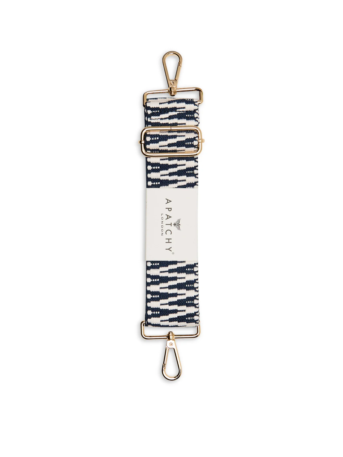 Zig Zag Bag Strap Navy White