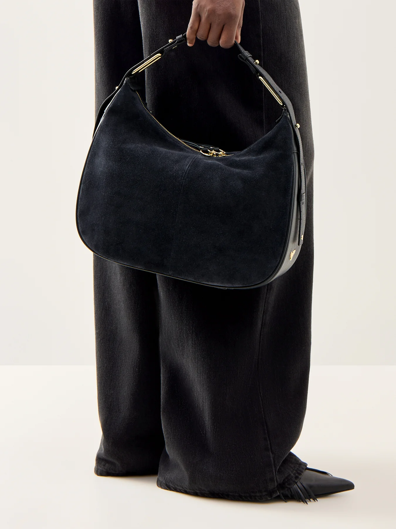 Charlie Suede Bag Navy - Image 2