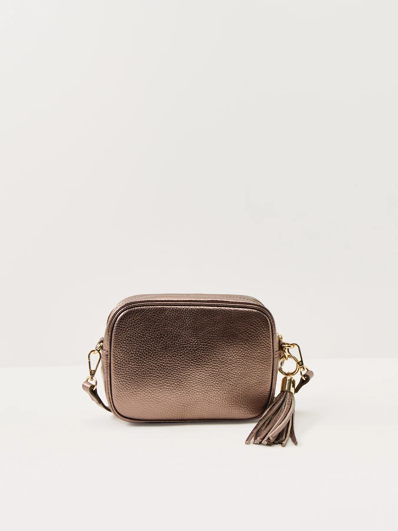 Tassel Leather Crossbody Bag Bronze - Image 3