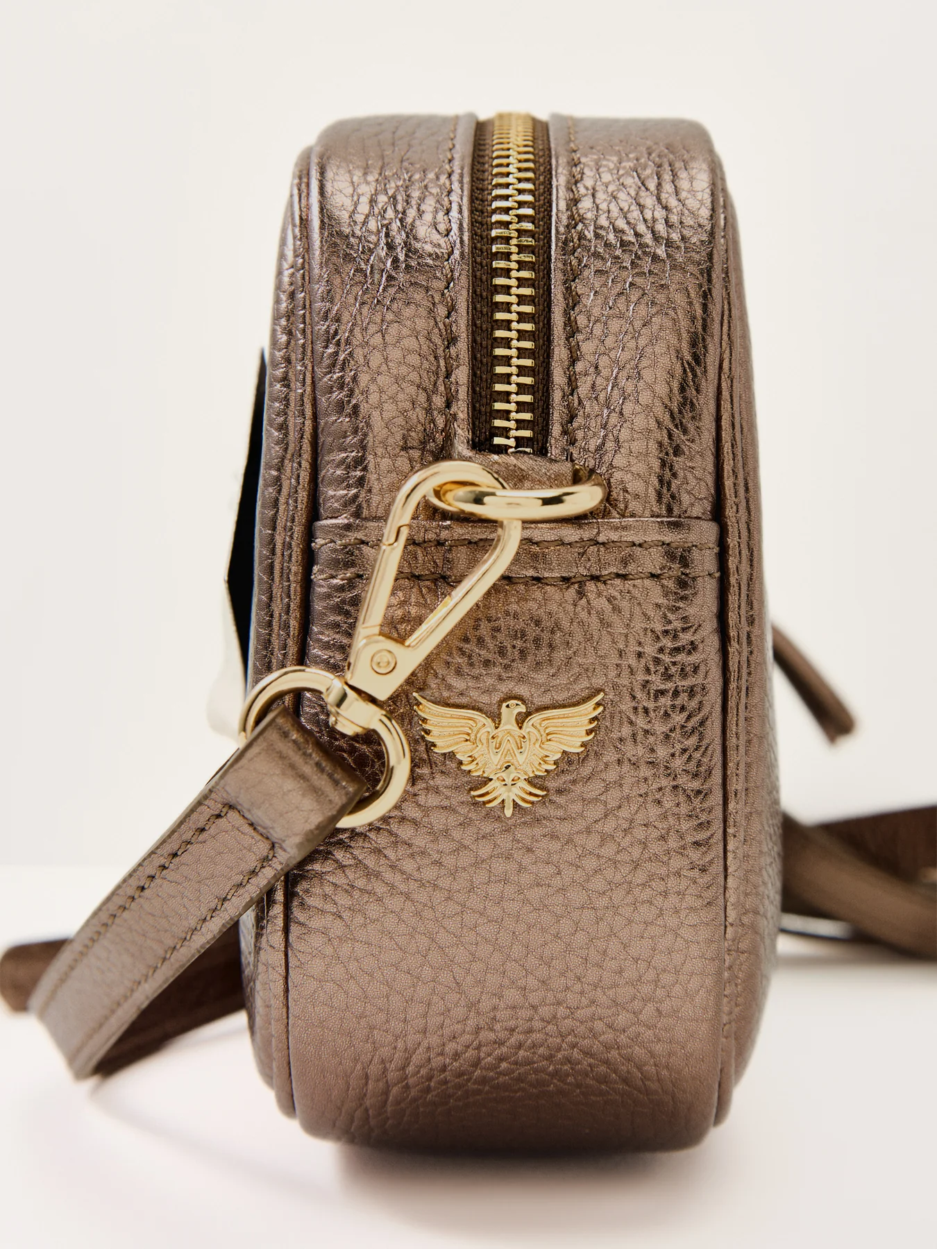 Tassel Leather Crossbody Bag Bronze - Image 5