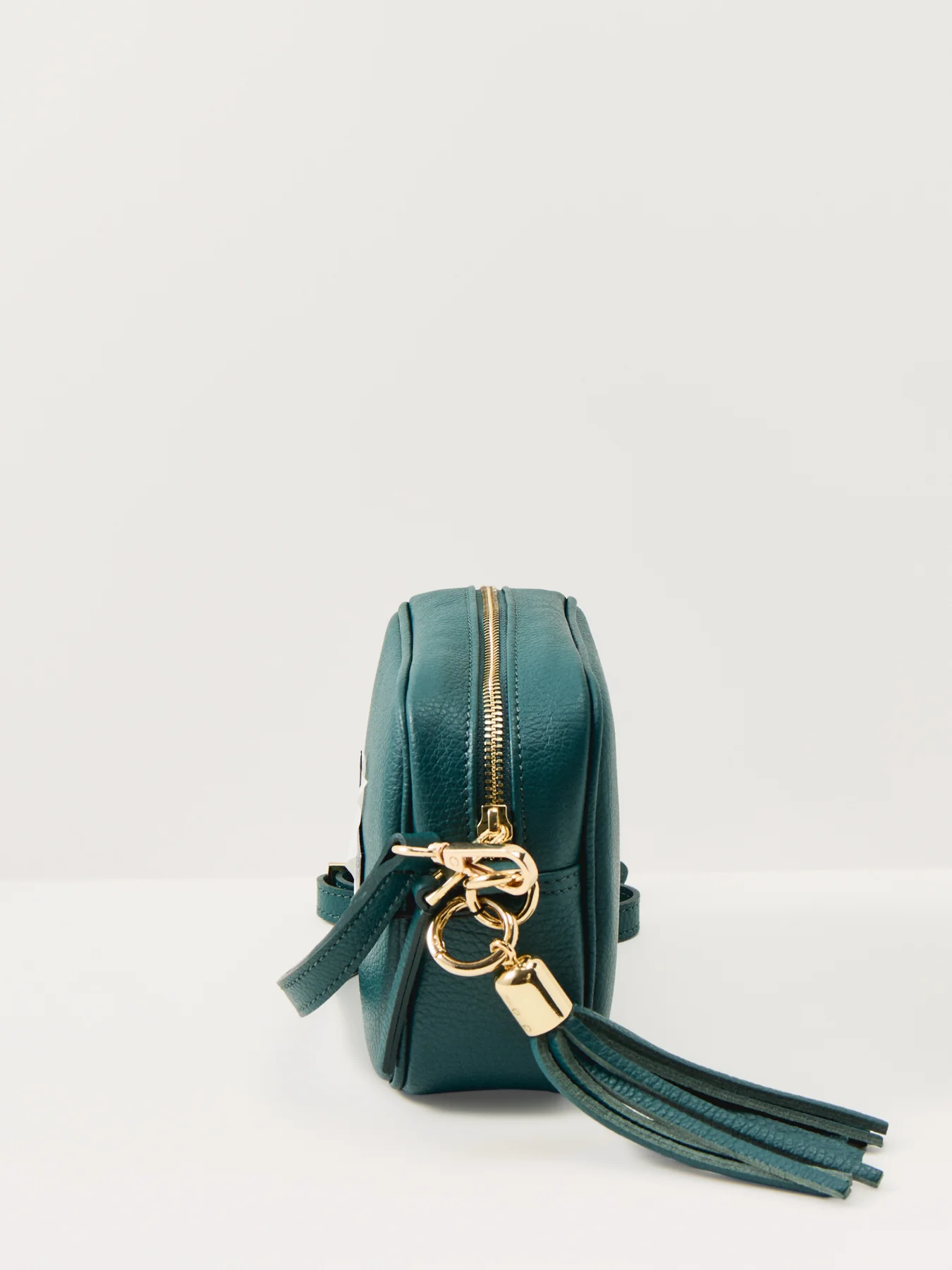 Tassel Leather Crossbody Bag Blue - Image 4