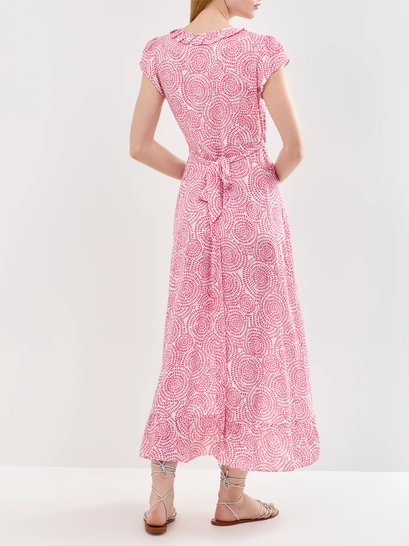 Demi EcoVero Wrap Midi Dress Pink - Image 5