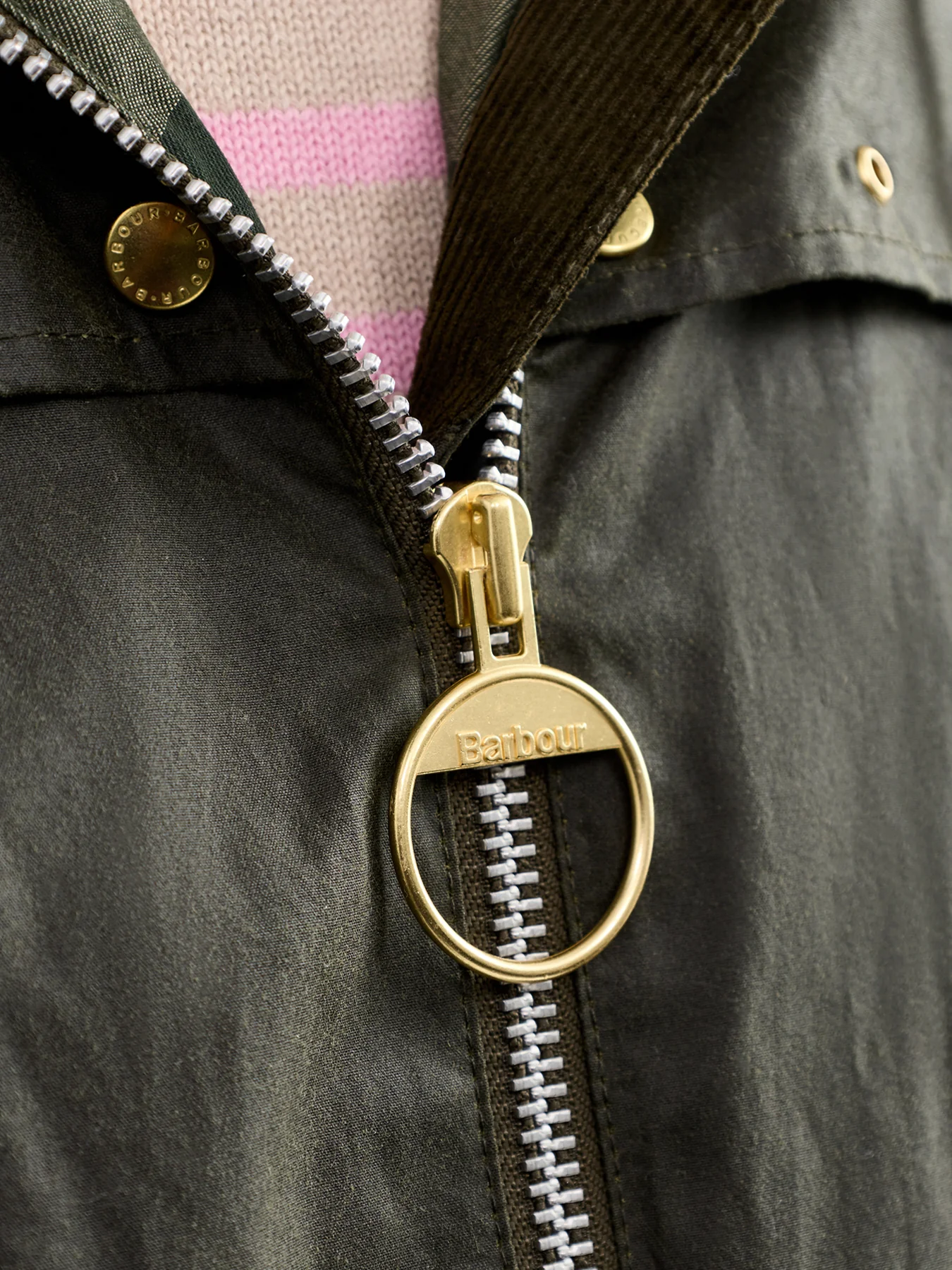 Aberford Waxed Cotton Jacket Olive - Image 3