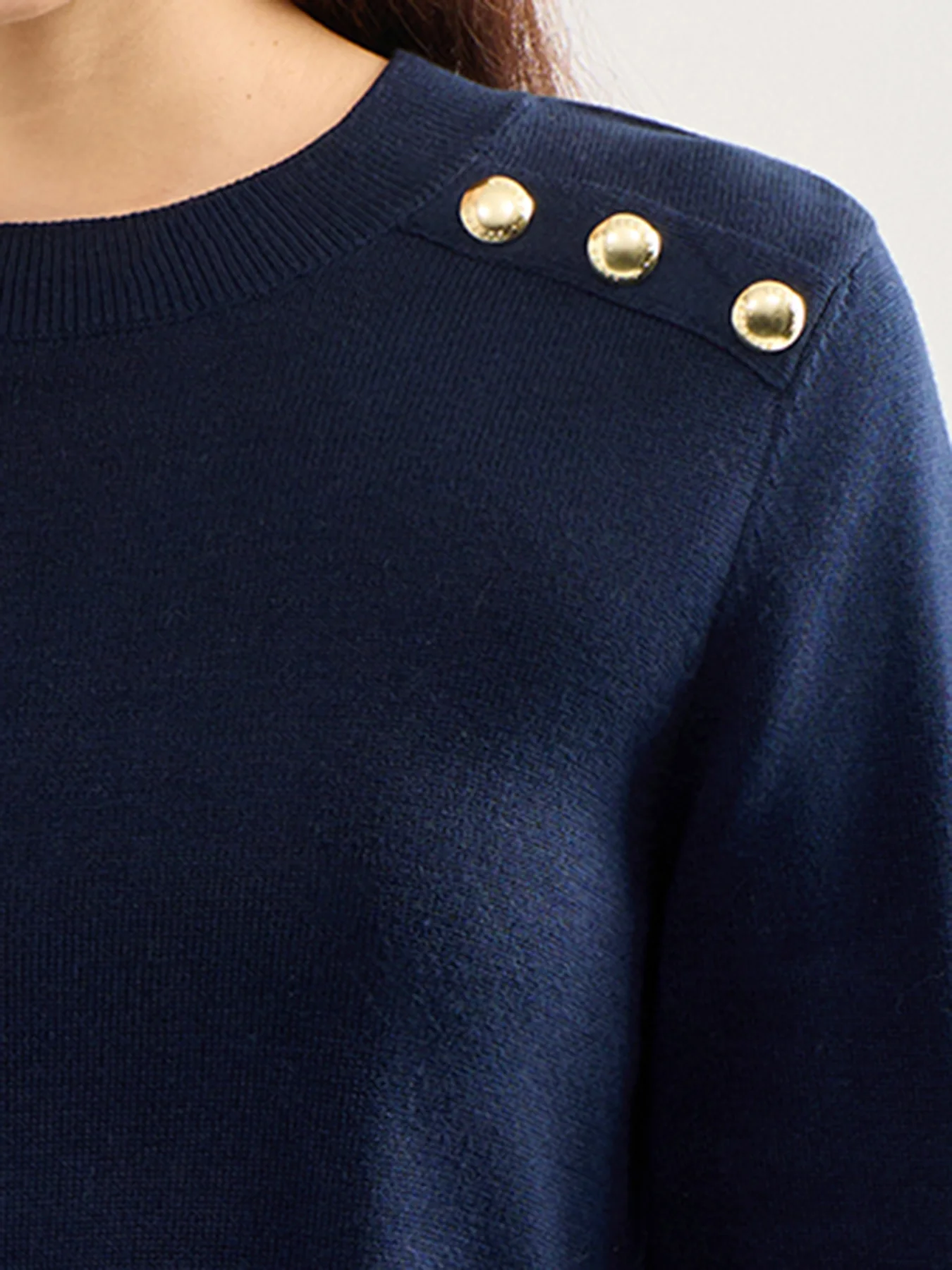 Avery Knitted Jumper Navy - Image 4