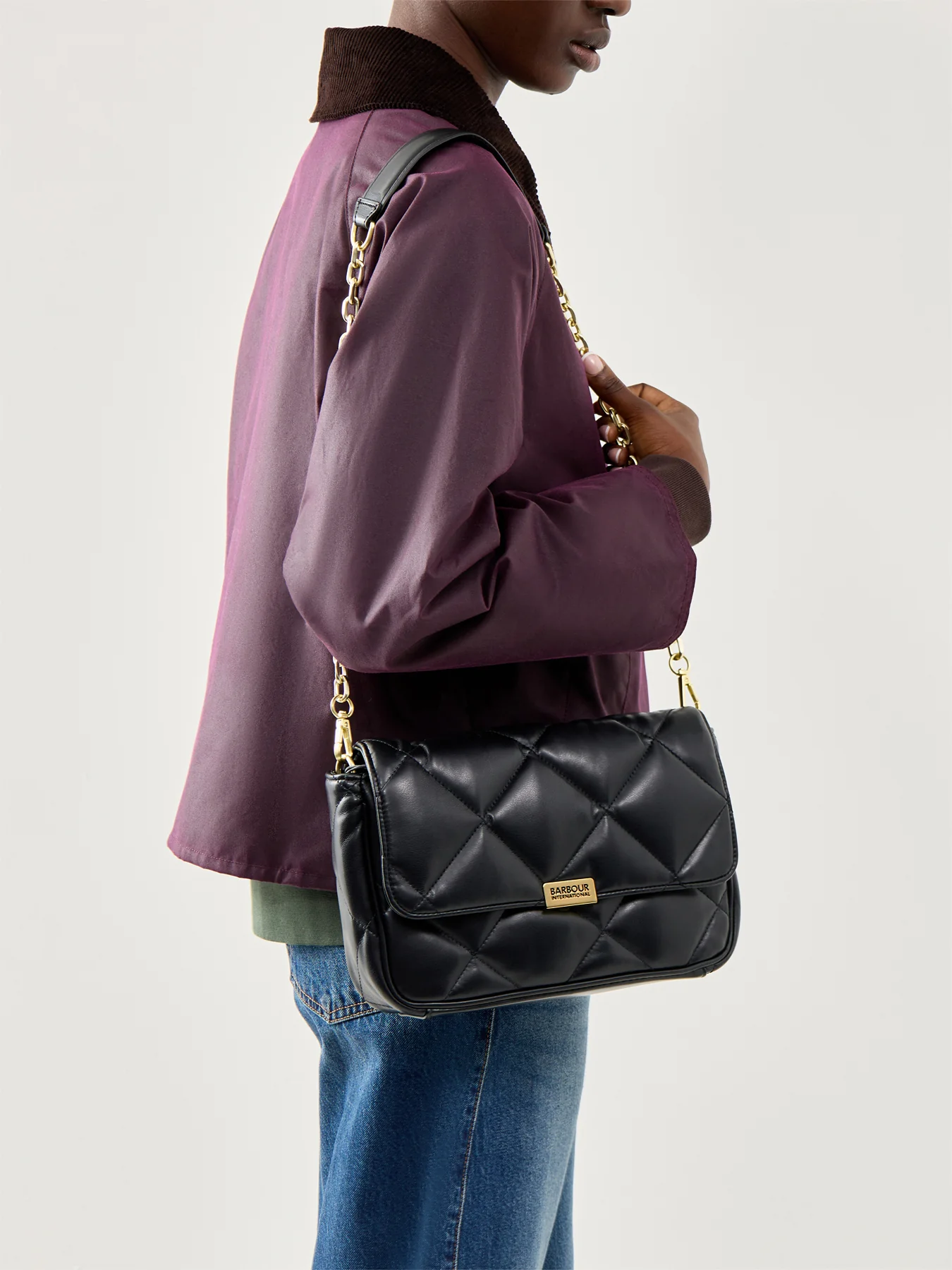 Soft Quilt Shoulder Bag Black - Image 2