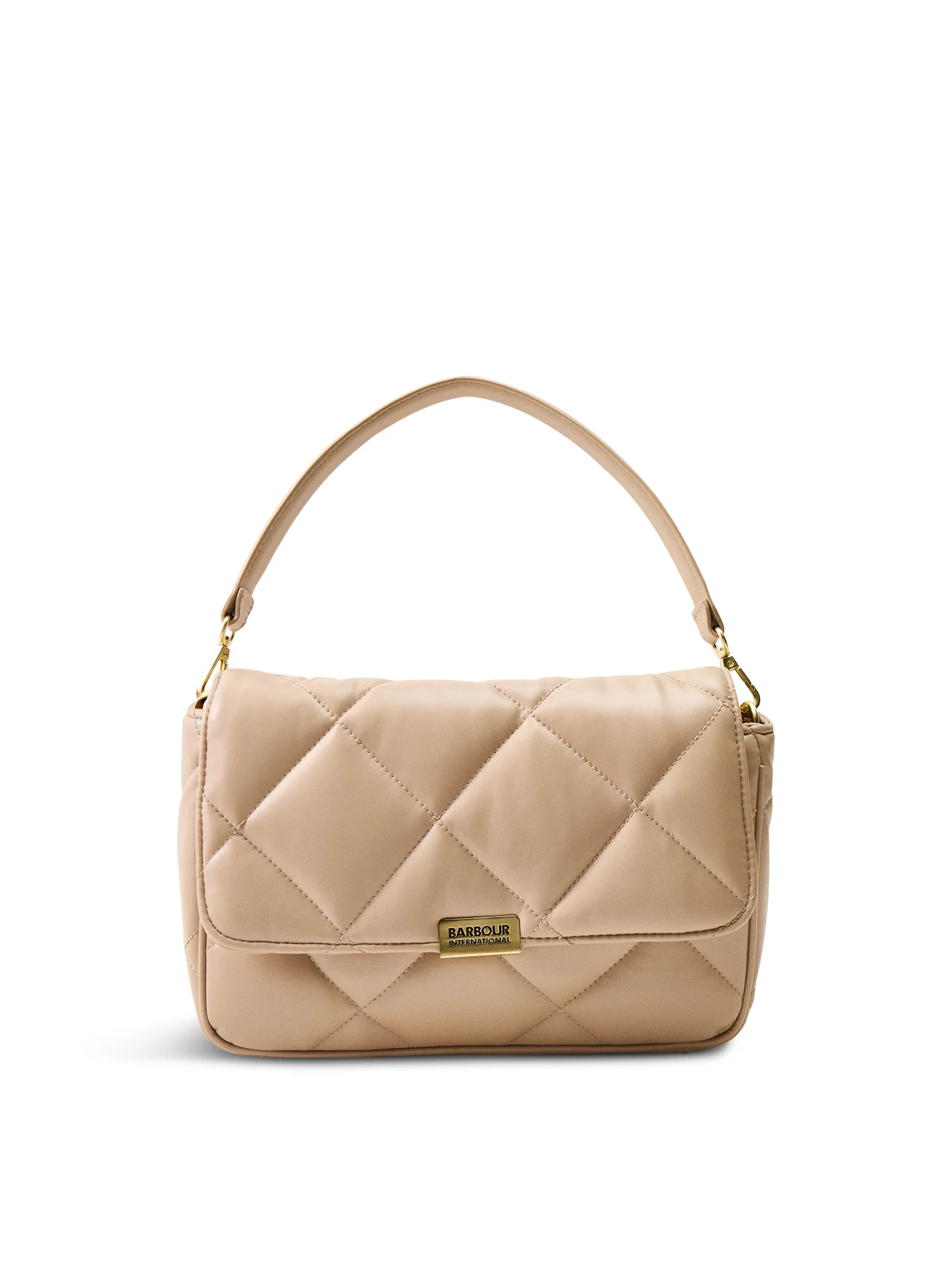 B.Intl Soft Quilt Shoulder Bag Beige