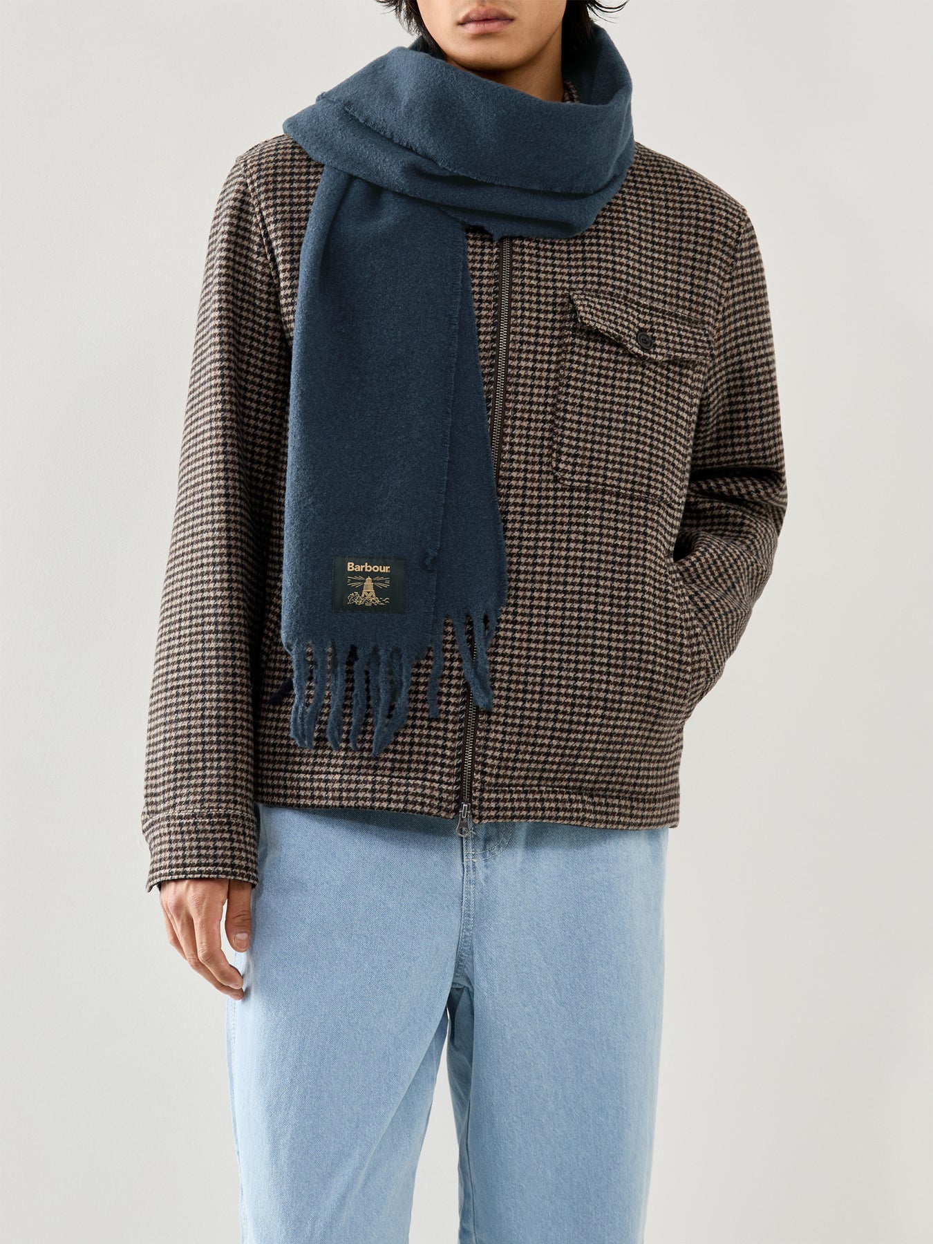 Brandy Boucle Scarf Navy - Image 2