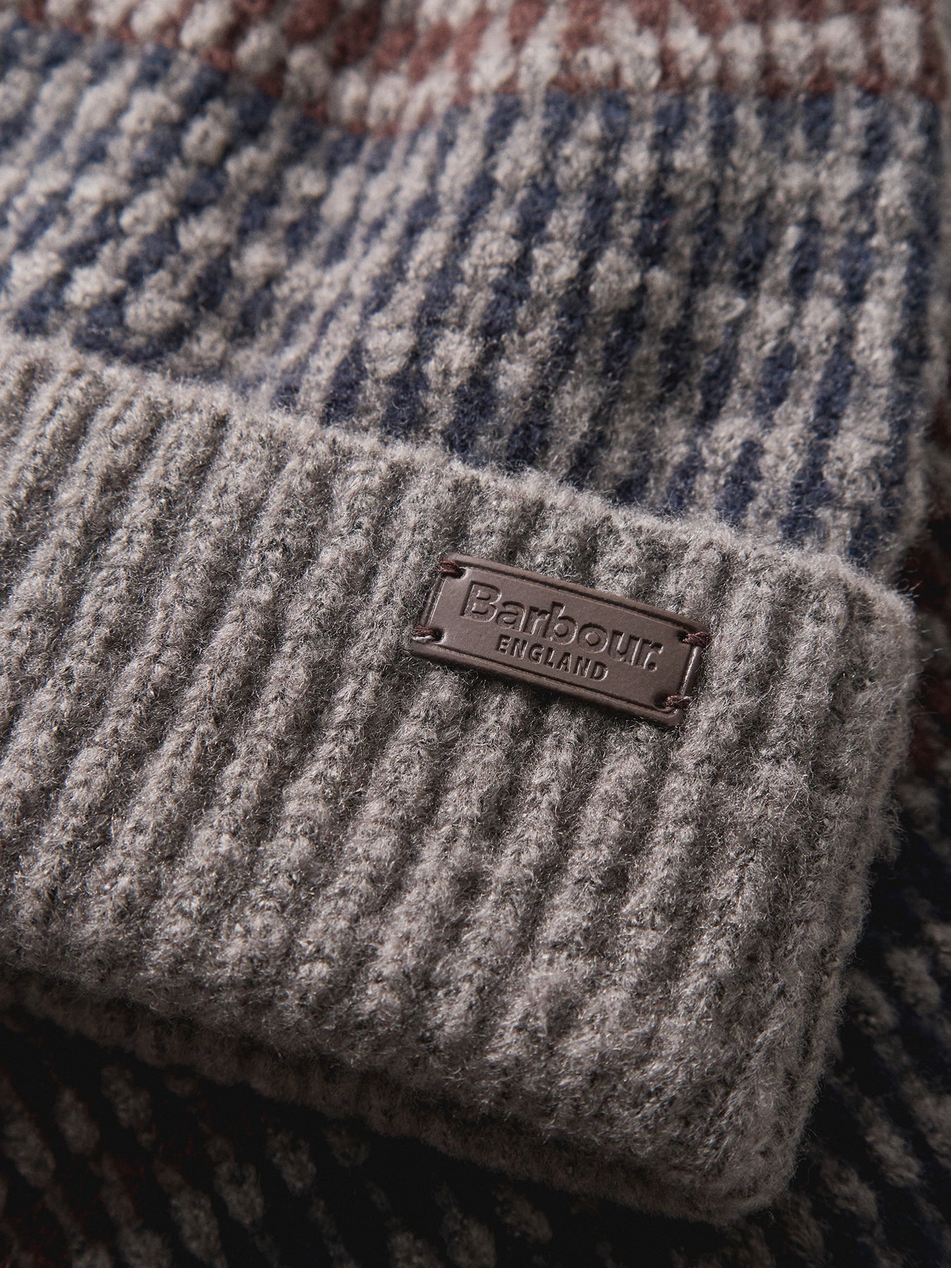 Barbour Branton Beanie & Scarf Gift Set Midnight Oak Mix - Image 3