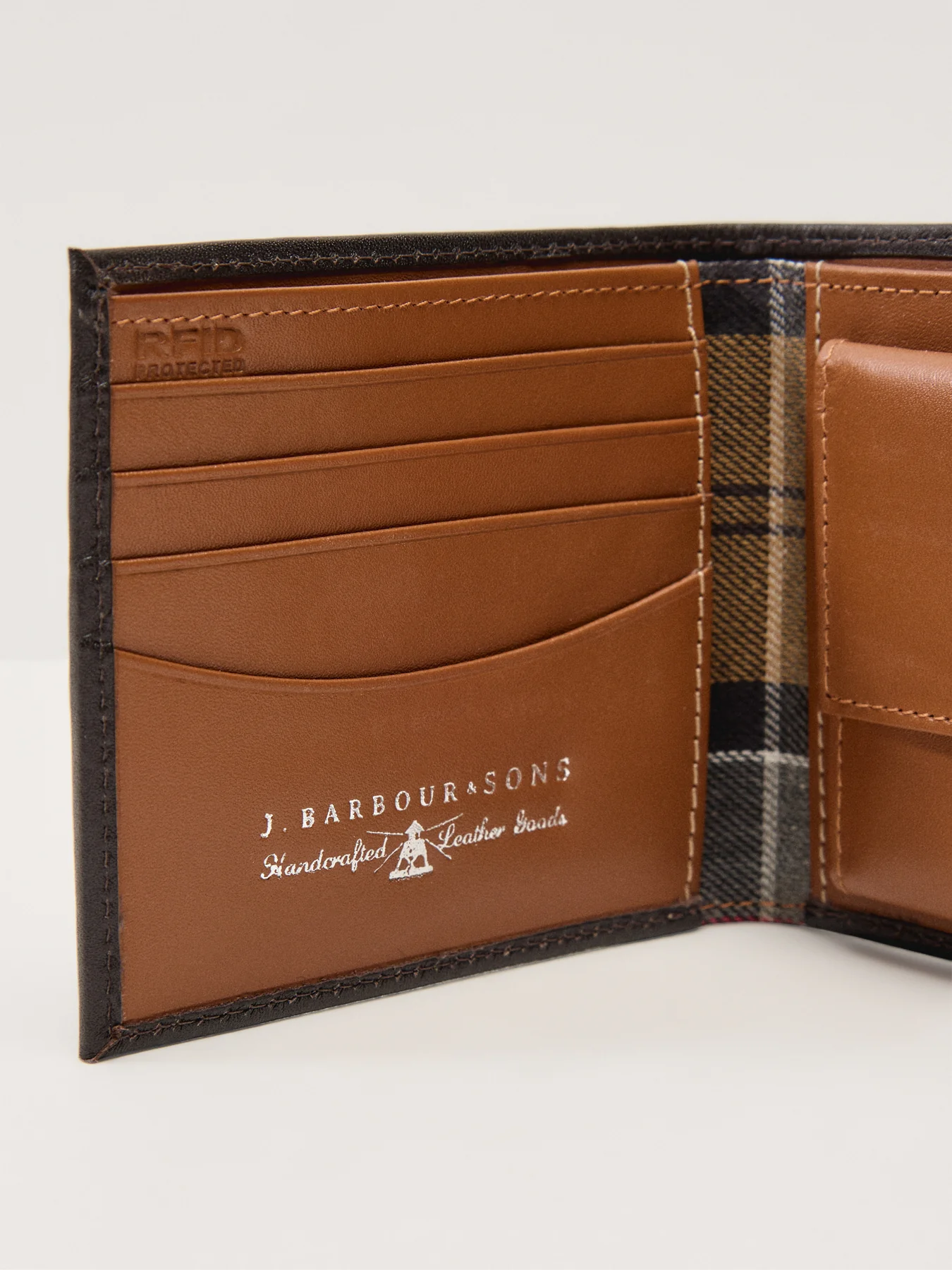 Barbour Elvington Leather Billfold Coin Wallet Brown - Image 3