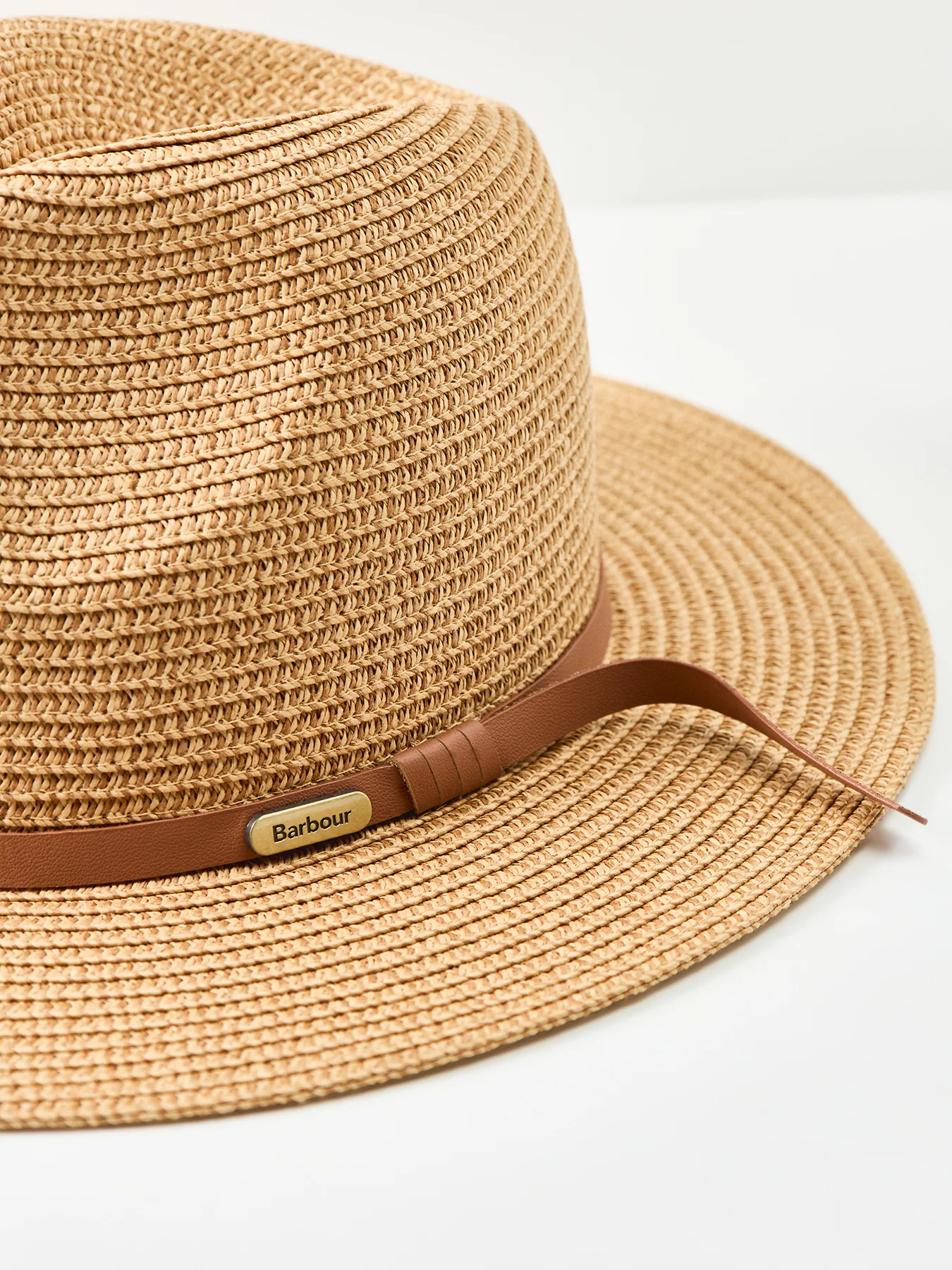 Evelyn Braid Trilby Hat Tan - Image 3