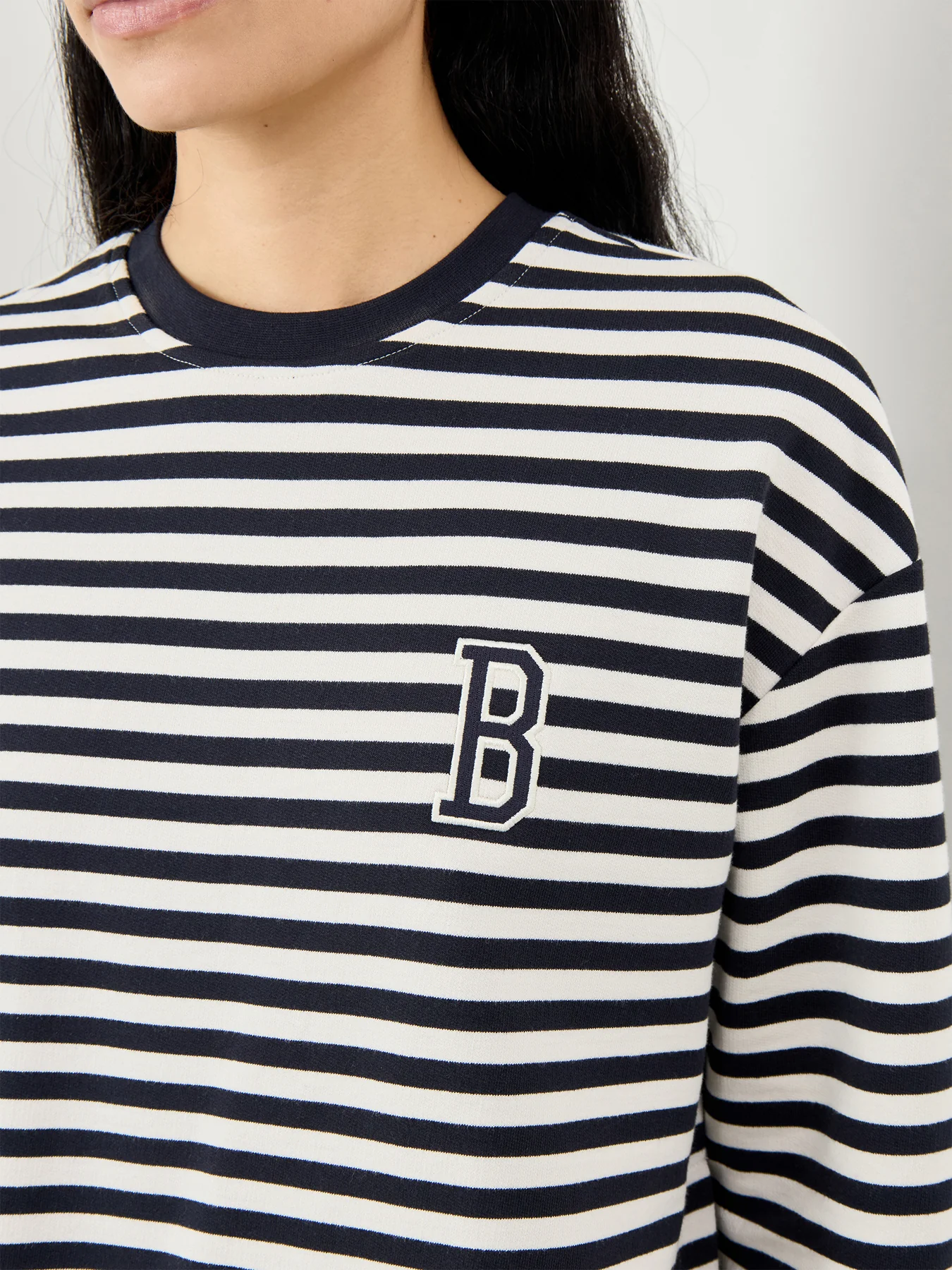 Gabby Sweatshirt Navy Stripe - Image 3