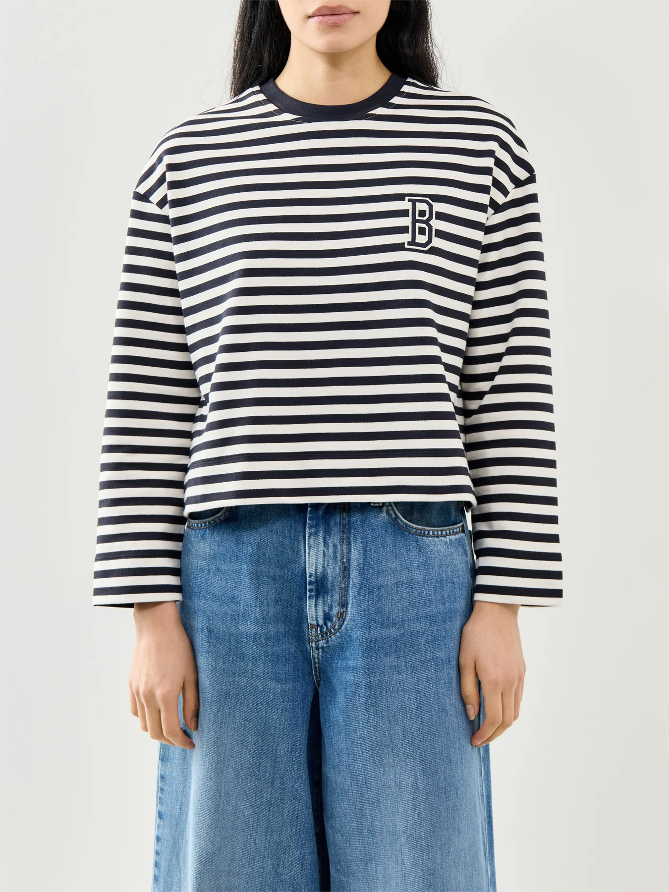 Gabby Sweatshirt Navy Stripe - Image 4