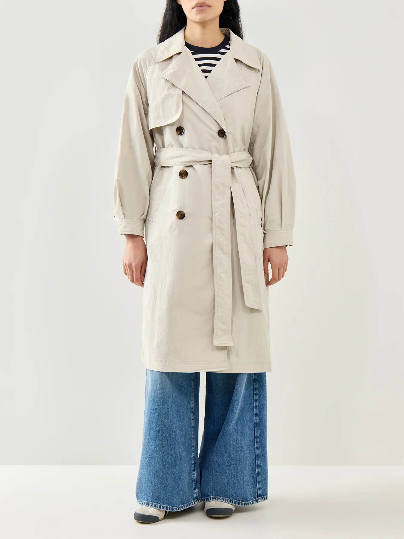 Layla Showerproof Trench Jacket Beige - Image 4