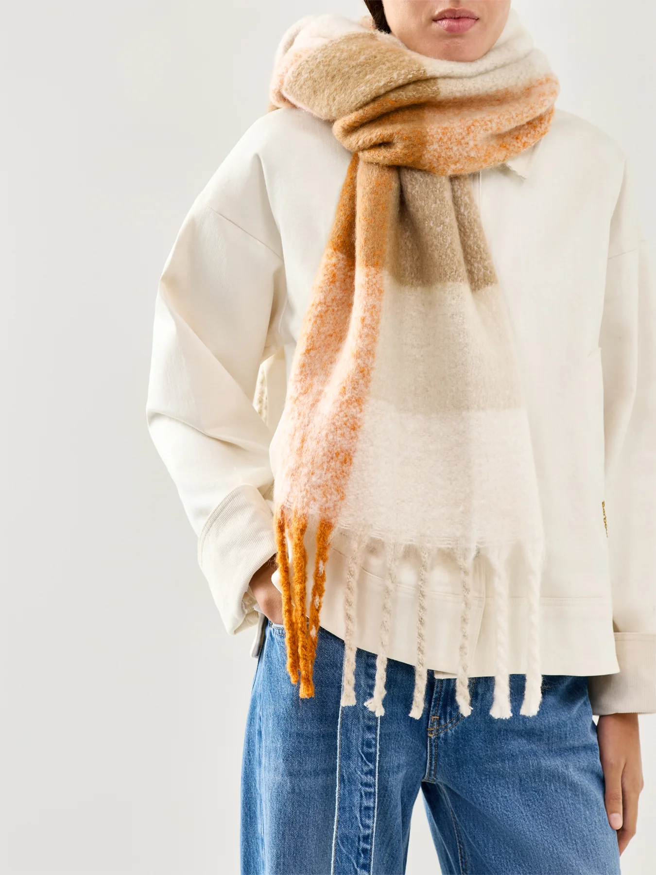 Marie Scarf Mustard Check - Image 2