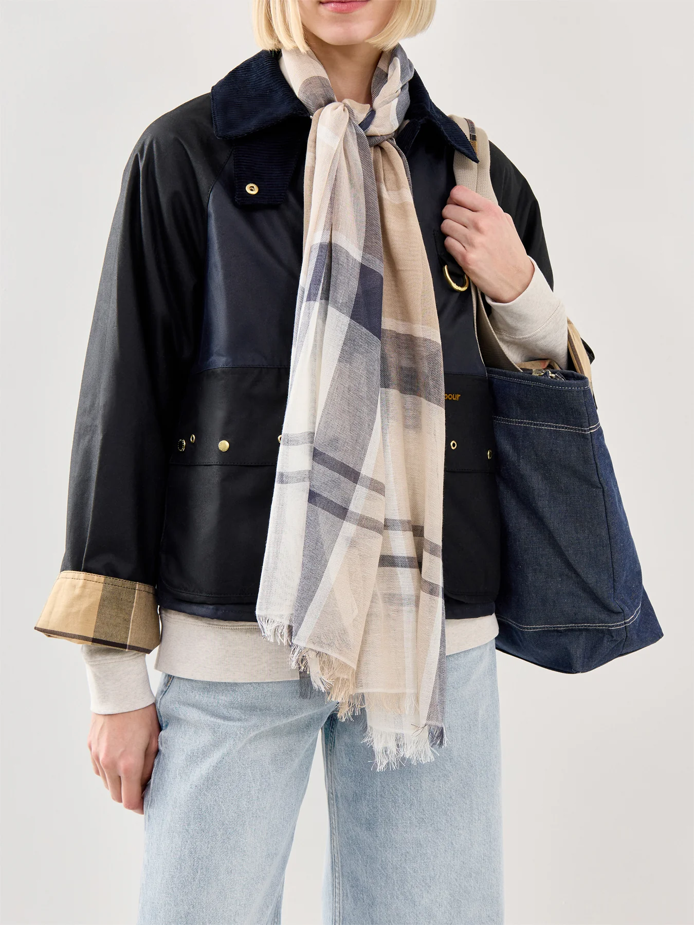 Verona Merino Wool Pashmina Scarf Beige - Image 2