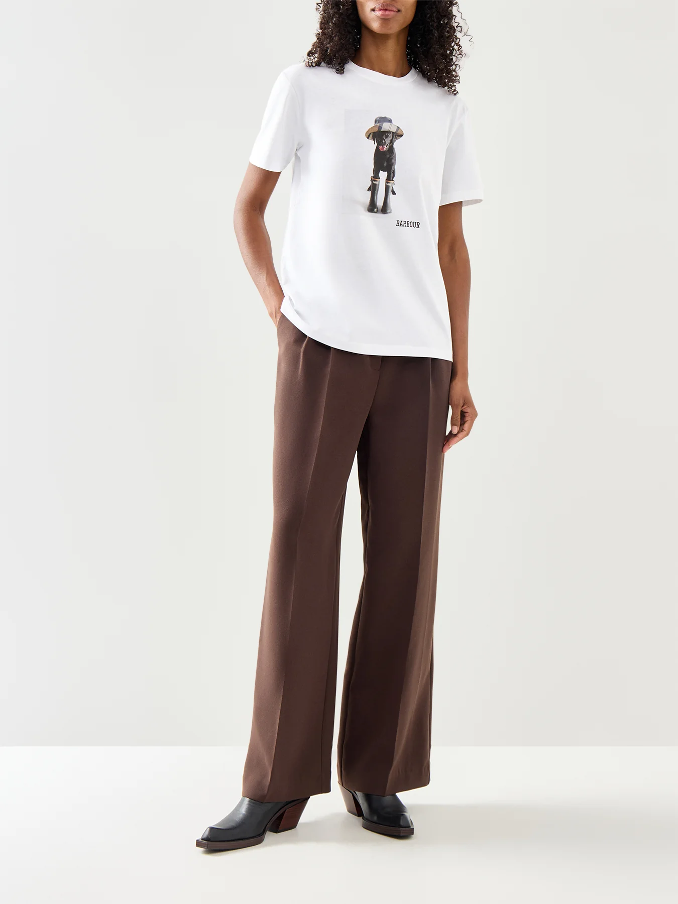 White Cotton Barbour Woodrow T-Shirt - Image 2