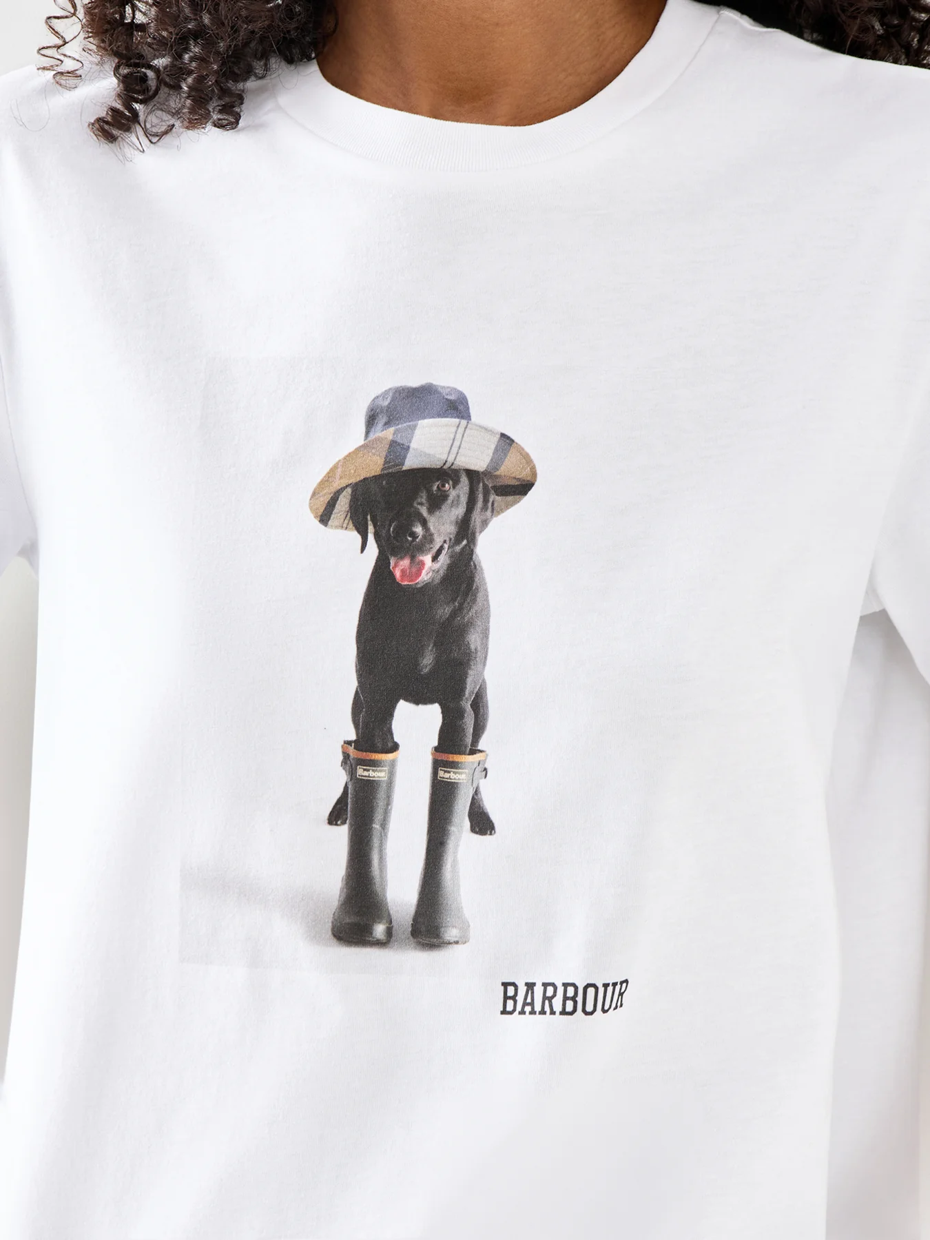 White Cotton Barbour Woodrow T-Shirt - Image 3
