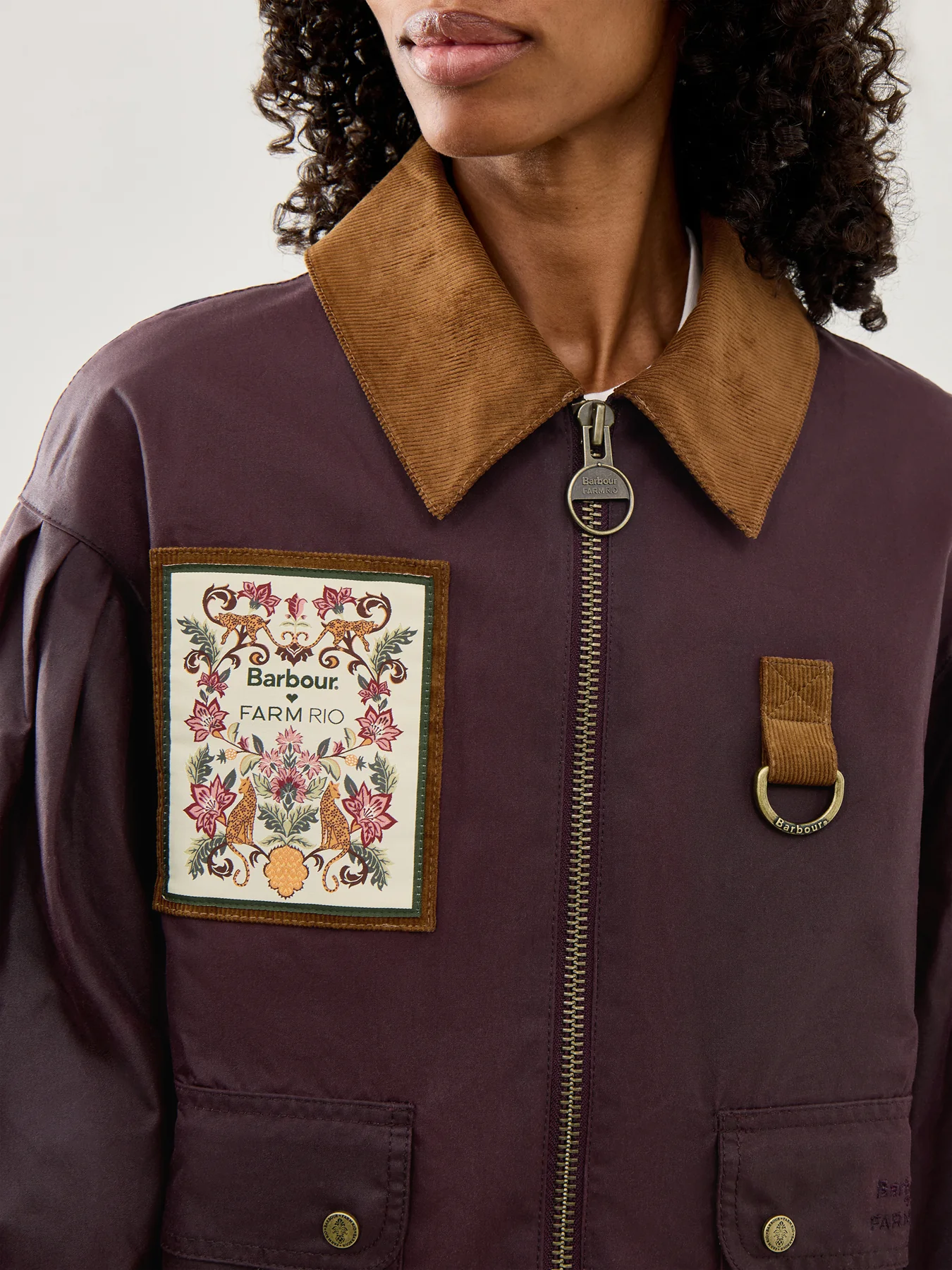 Womens Barbour X Farm Rio Thais Wax Jacket - Image 3