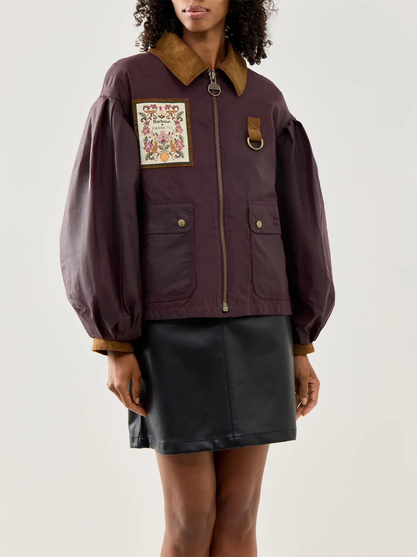 Womens Barbour X Farm Rio Thais Wax Jacket - Image 4