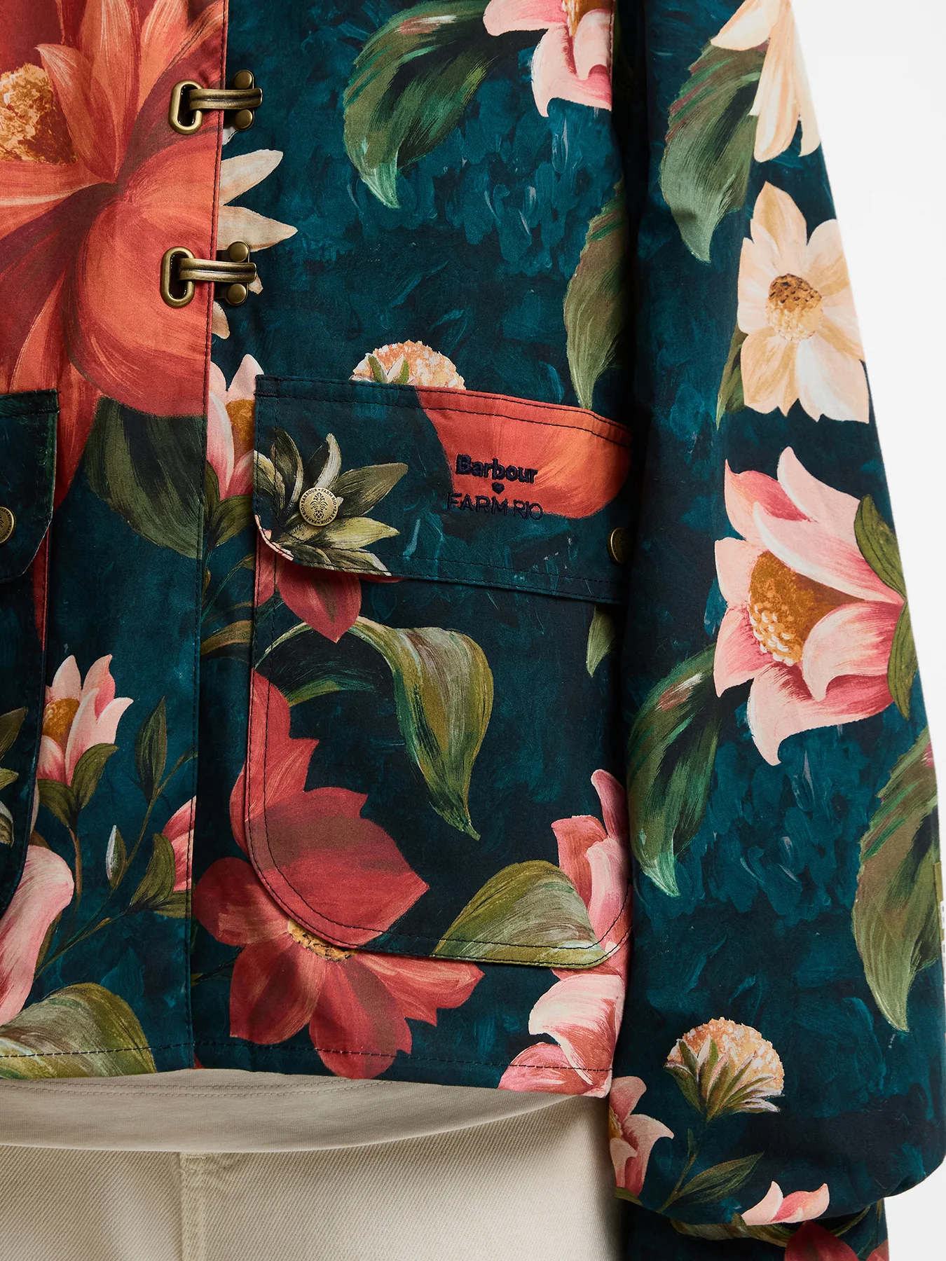 Barbour x Farm Rio Wild Flower Casual Jacket Navy - Image 3